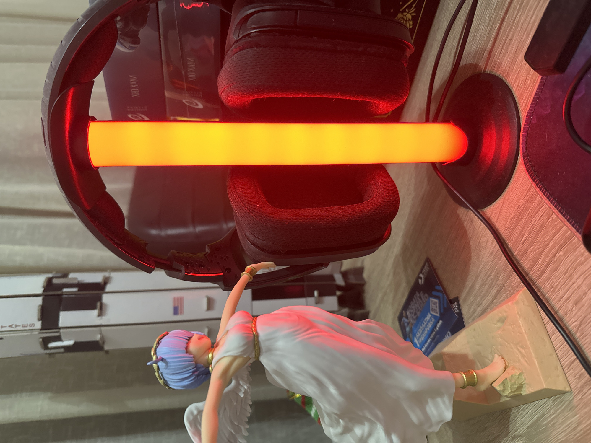 Gaming Setup Documentation Shows RGB-Lit Desk with Anime Figurine