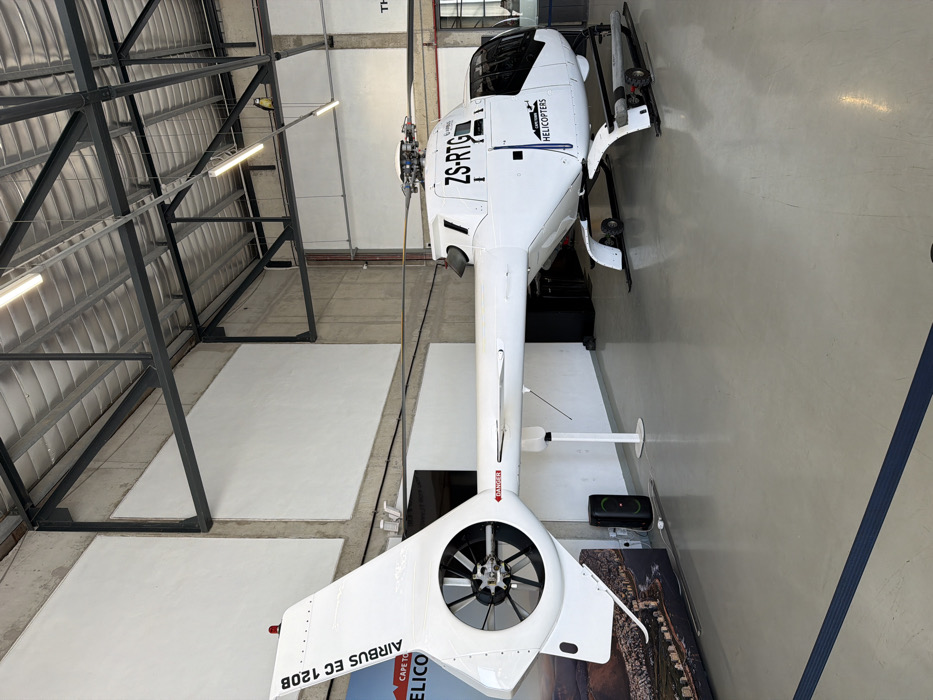 White Airbus helicopter spotted in Cape Town facility