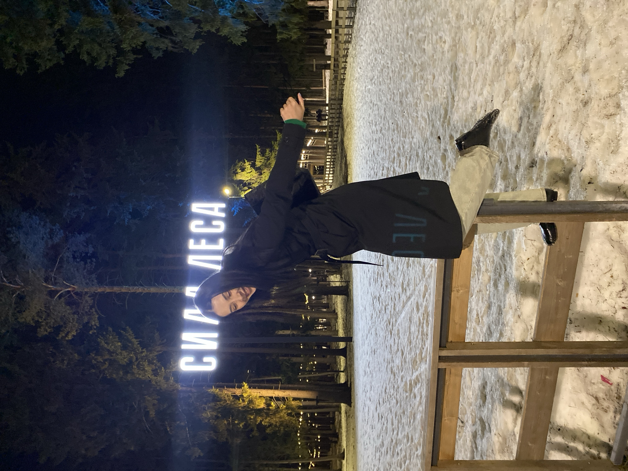 Winter park illumination display draws visitors in Votkinsk, Russia