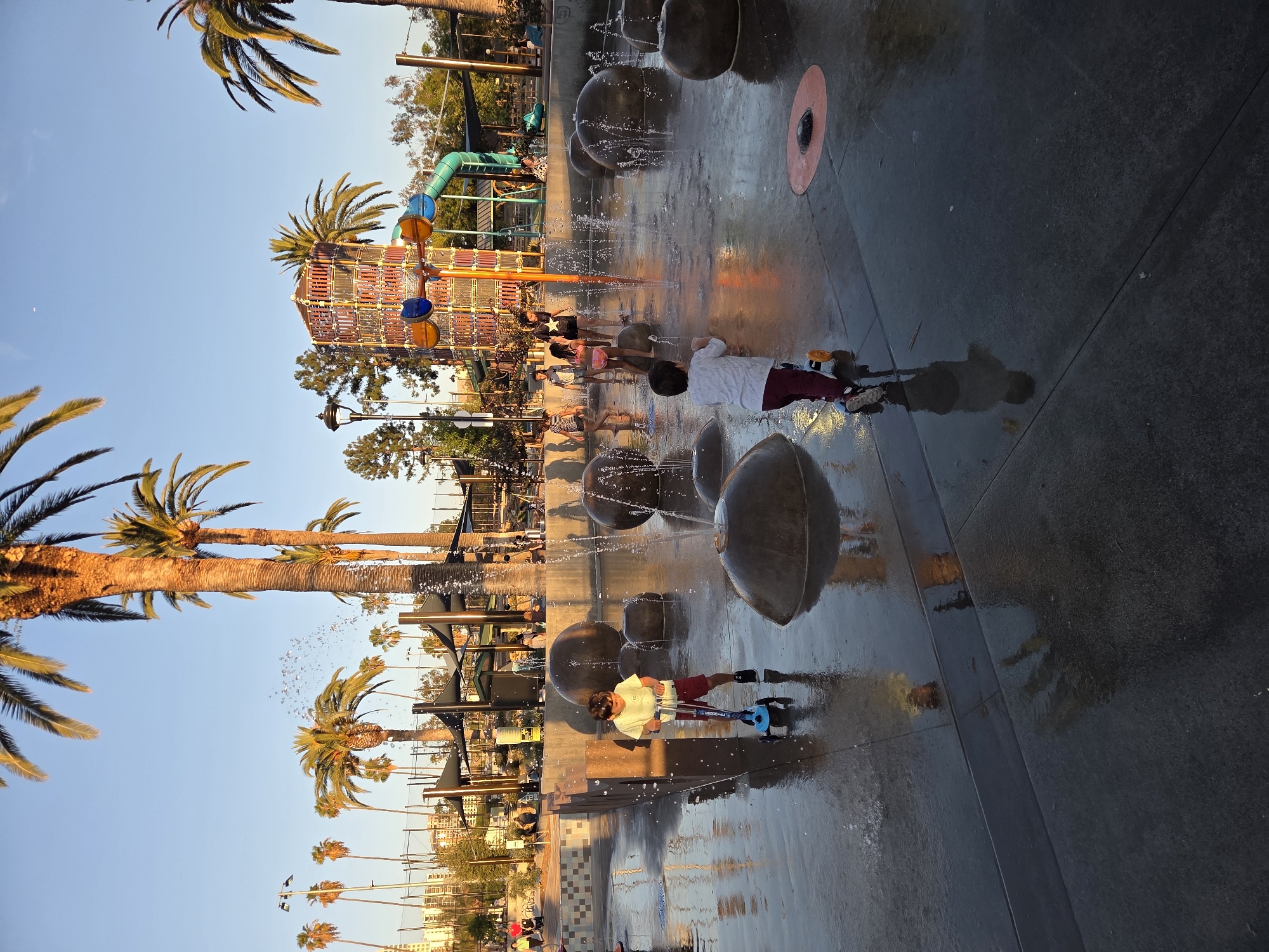 Splash pad fun on a sunny afternoon in Glendale