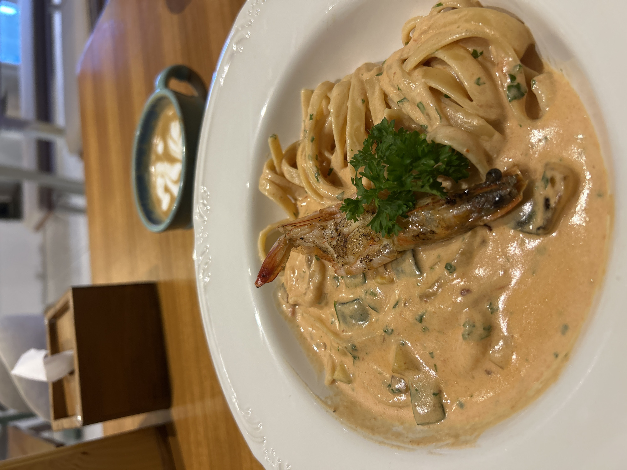 Breakfast documentation: pasta and latte art in Kuta Selatan