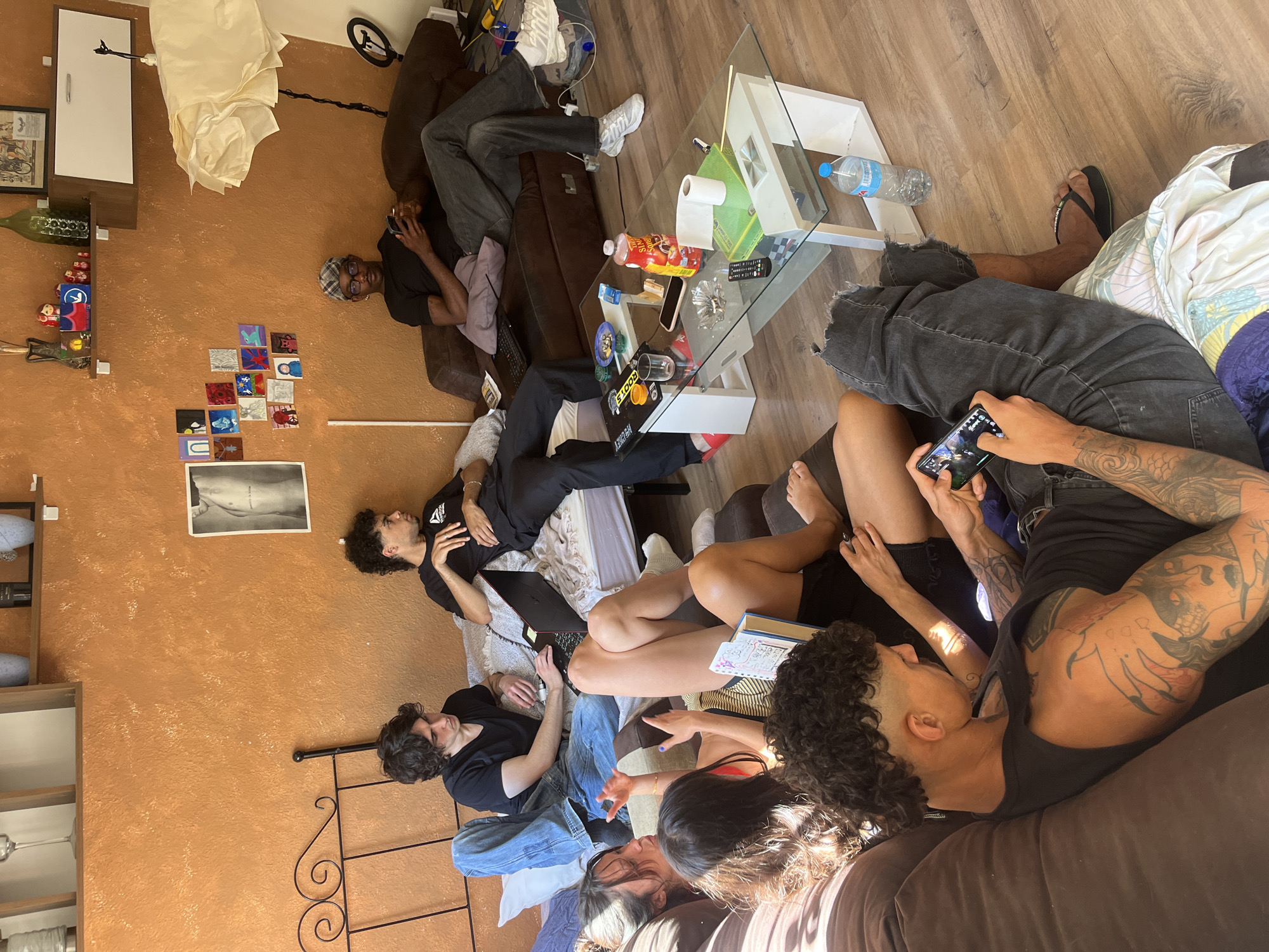 Casual social gathering captured at Barcelona residence