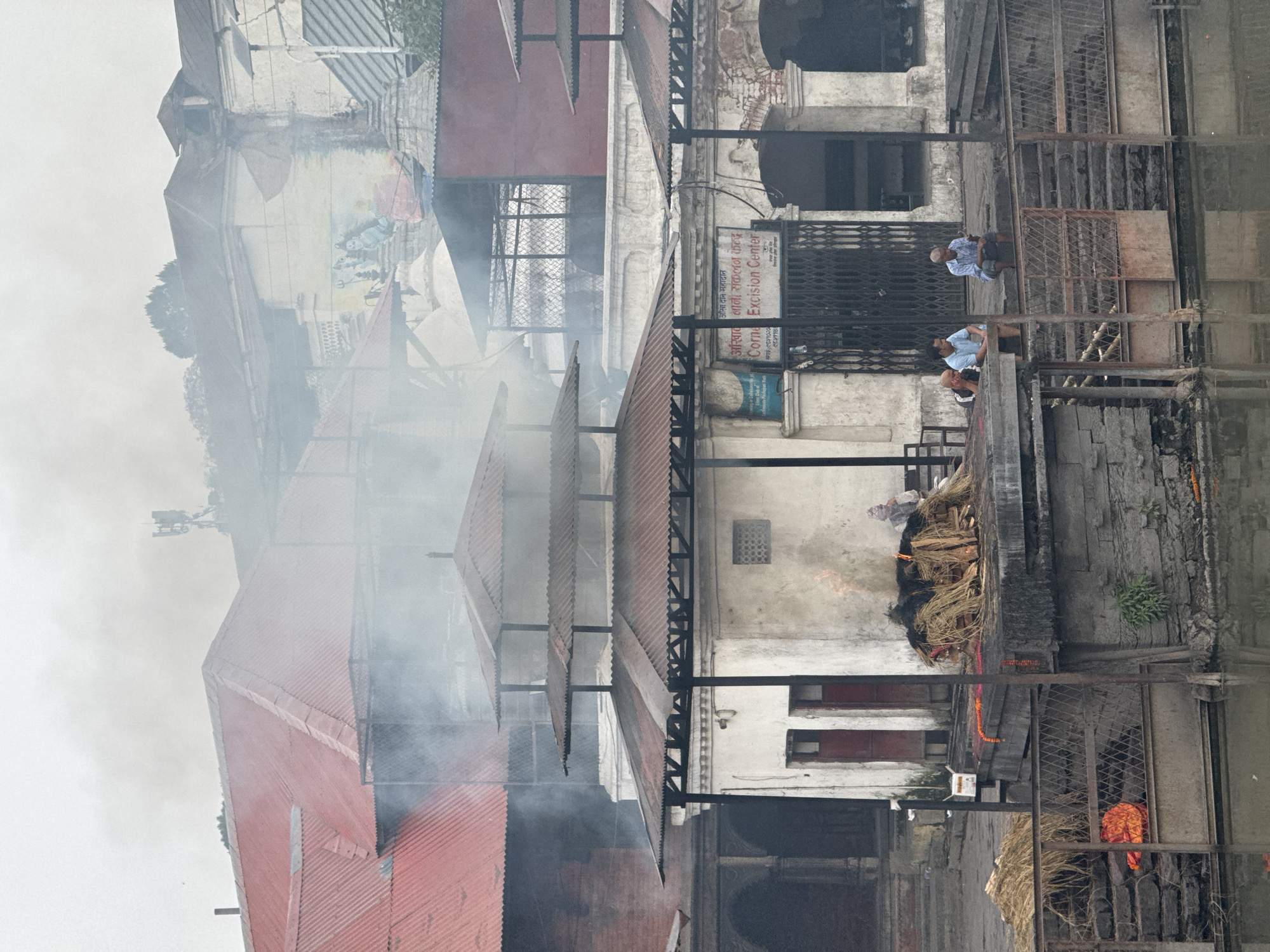 Traditional cremation ceremony held riverside in Kathmandu