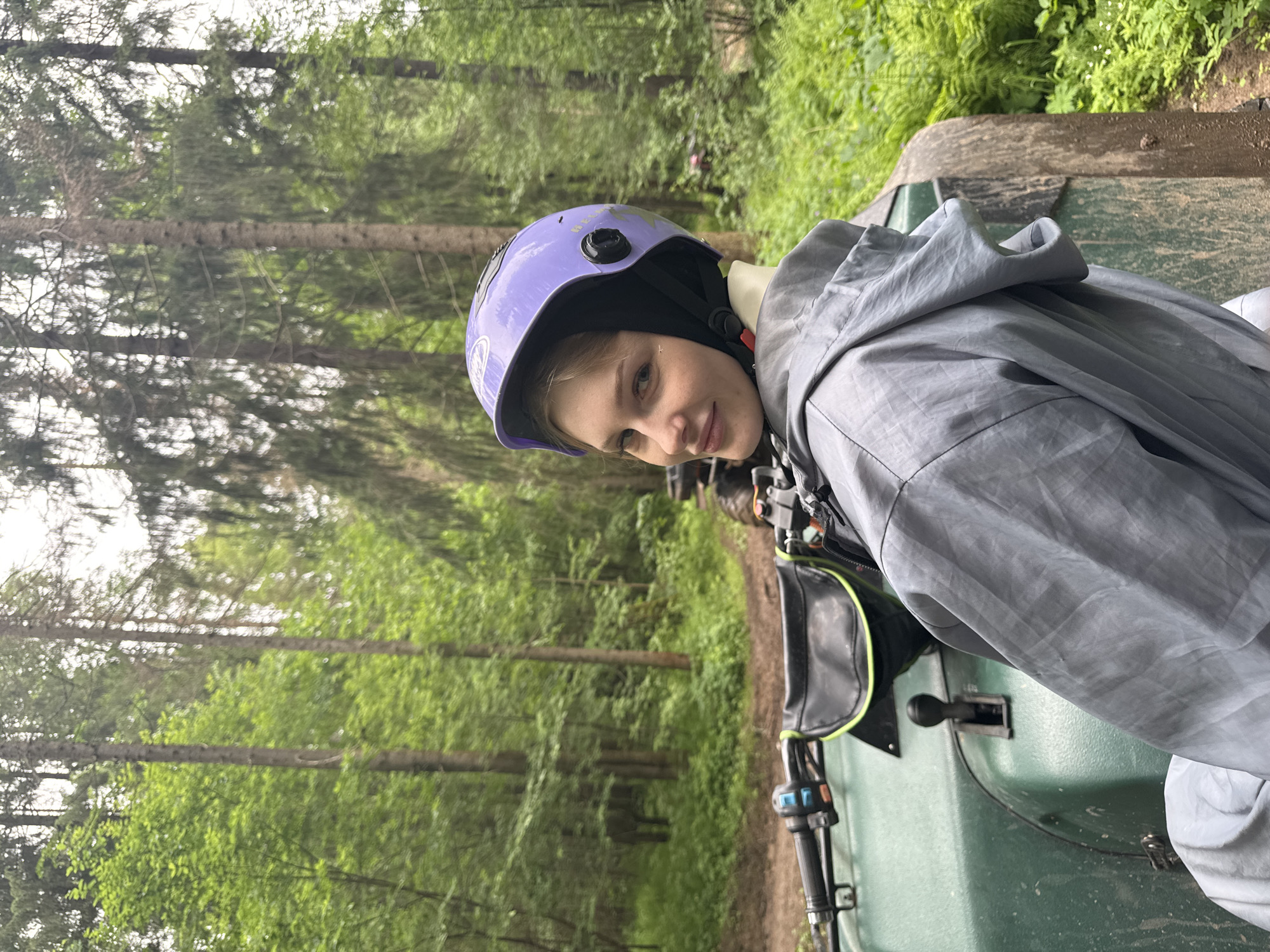 Young Woman's ATV Forest Adventure Documented in Perm Russia