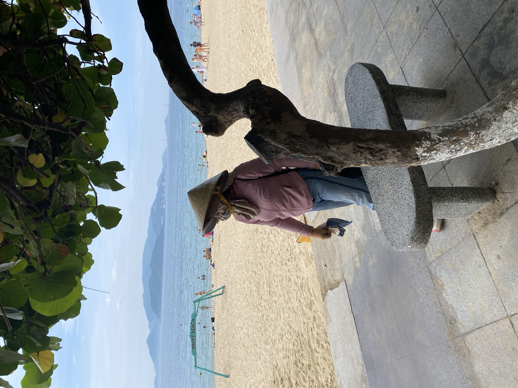 Busy summer morning along Nha Trang's beachfront strip