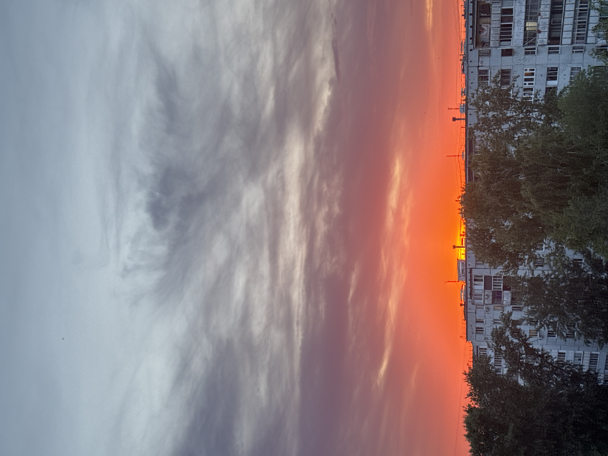 Sunset observed over residential Kazan, Russia on May 24