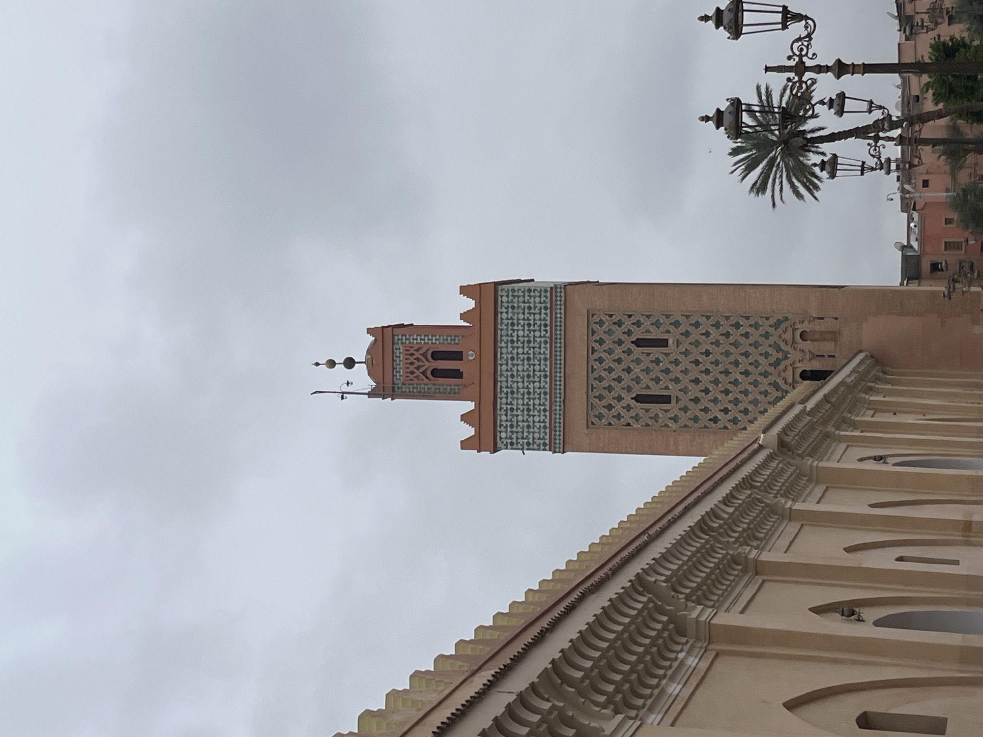 Minaret with geometric patterns documented at Morocco's Mechouar Kasbah
