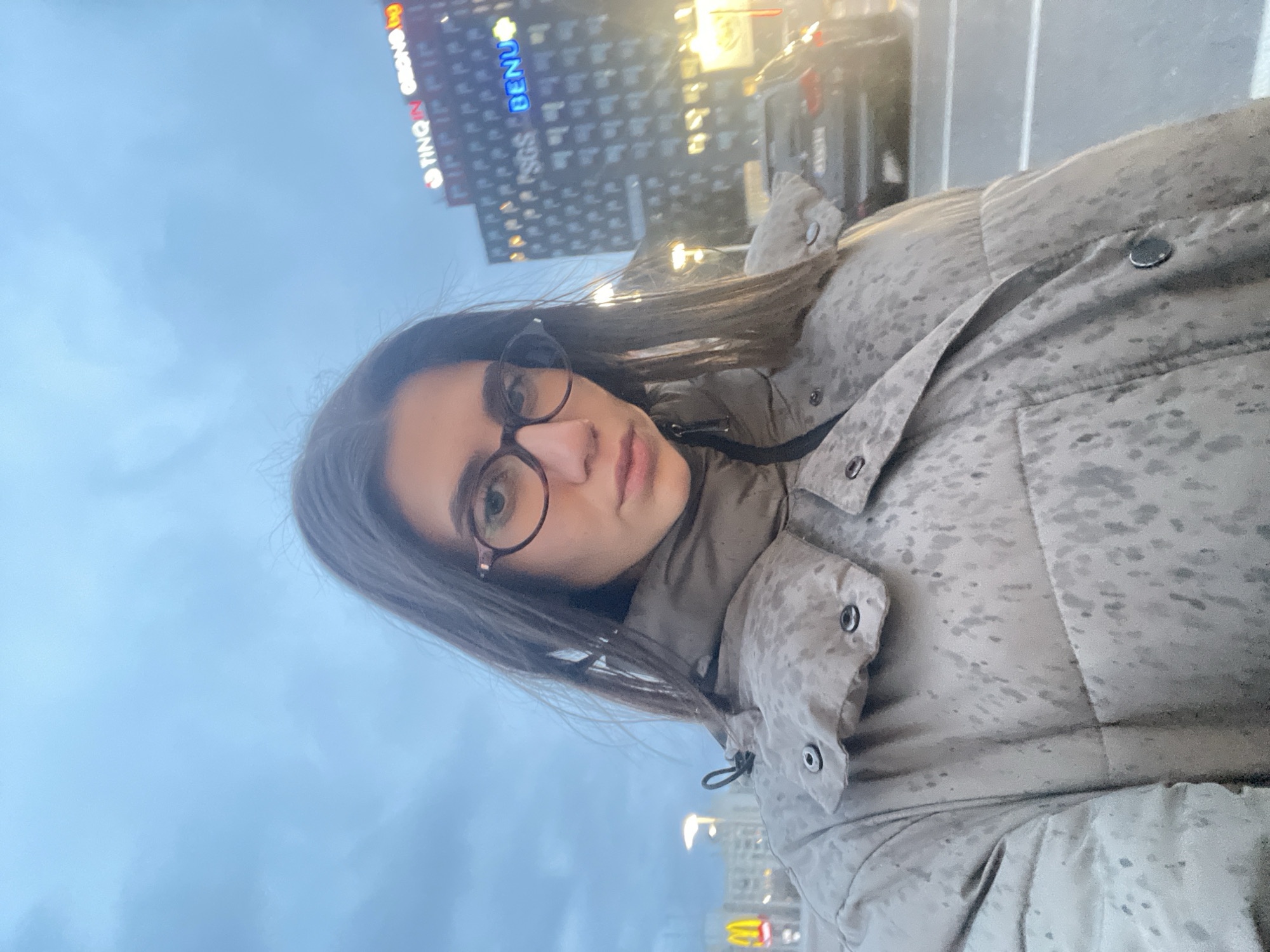 Woman takes selfies around Sofia city center