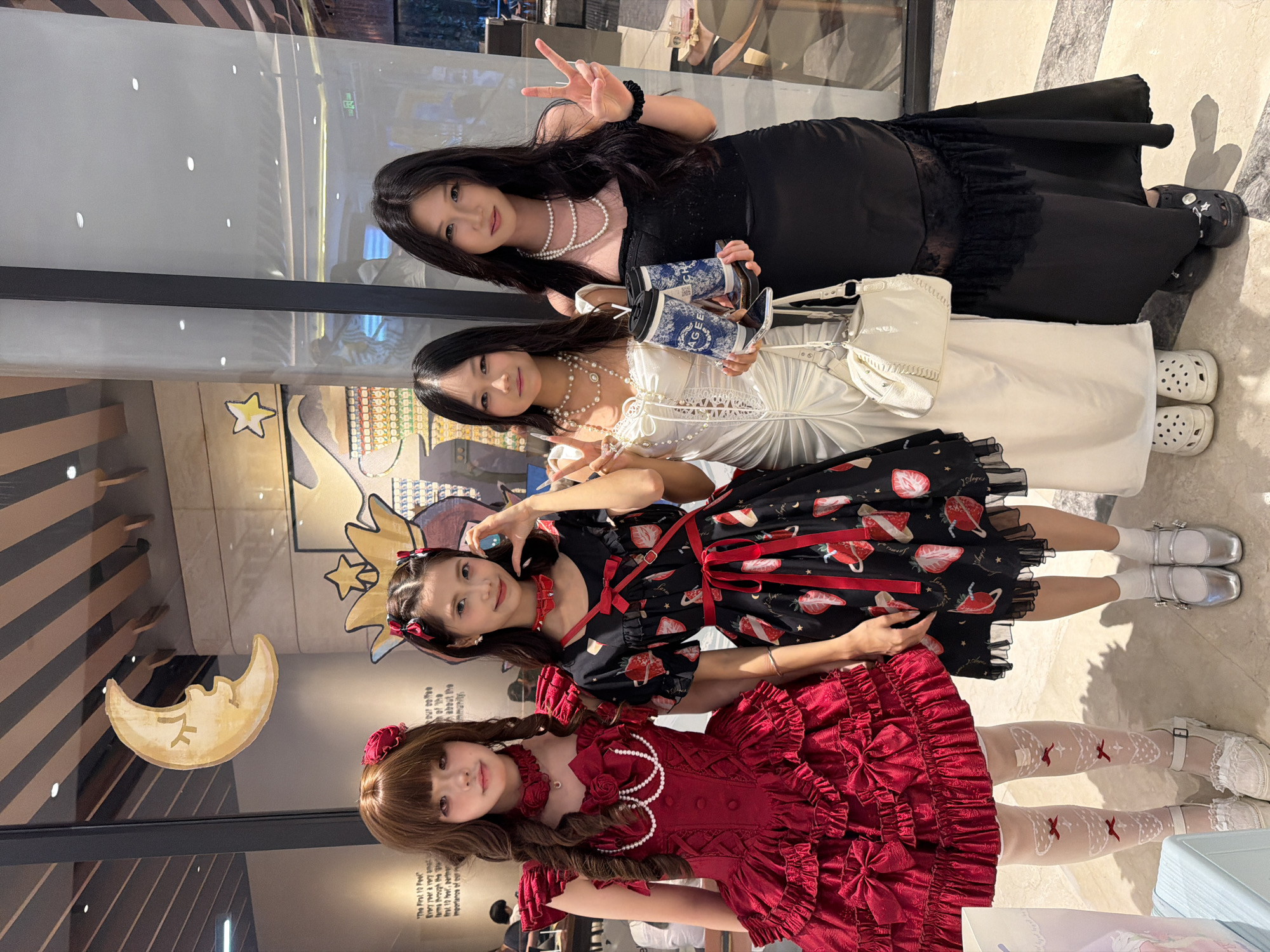 Lolita fashion meetup and street-level maintenance in Futian District