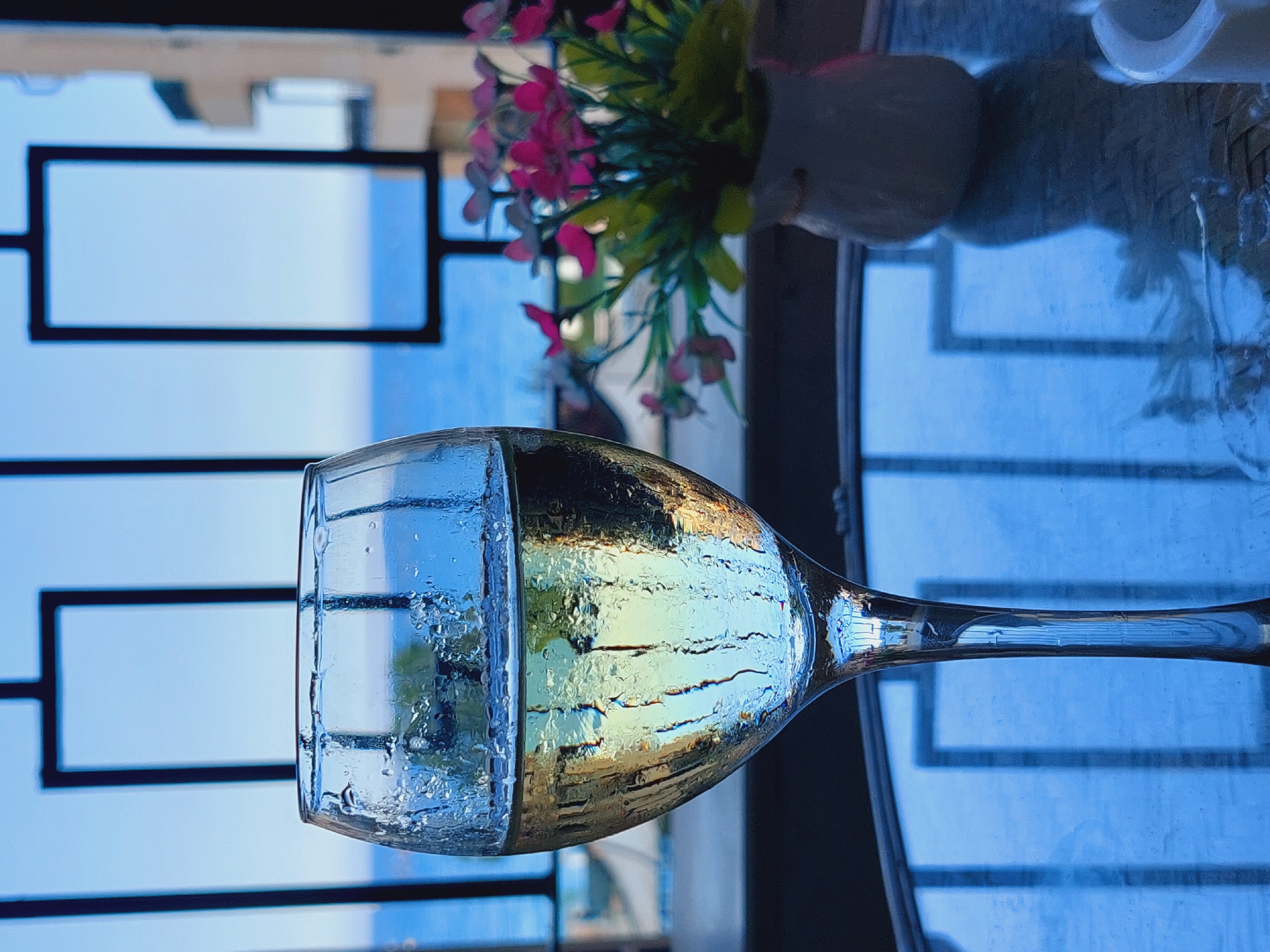White wine toast on a Black Sea terrace, Ravda