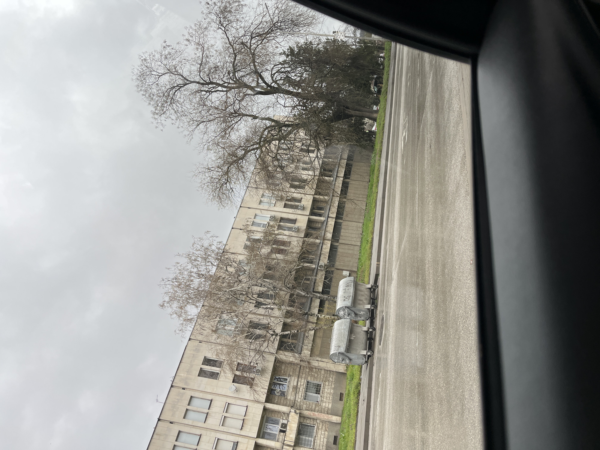 Urban scene captured from vehicle in Pleven, Bulgaria