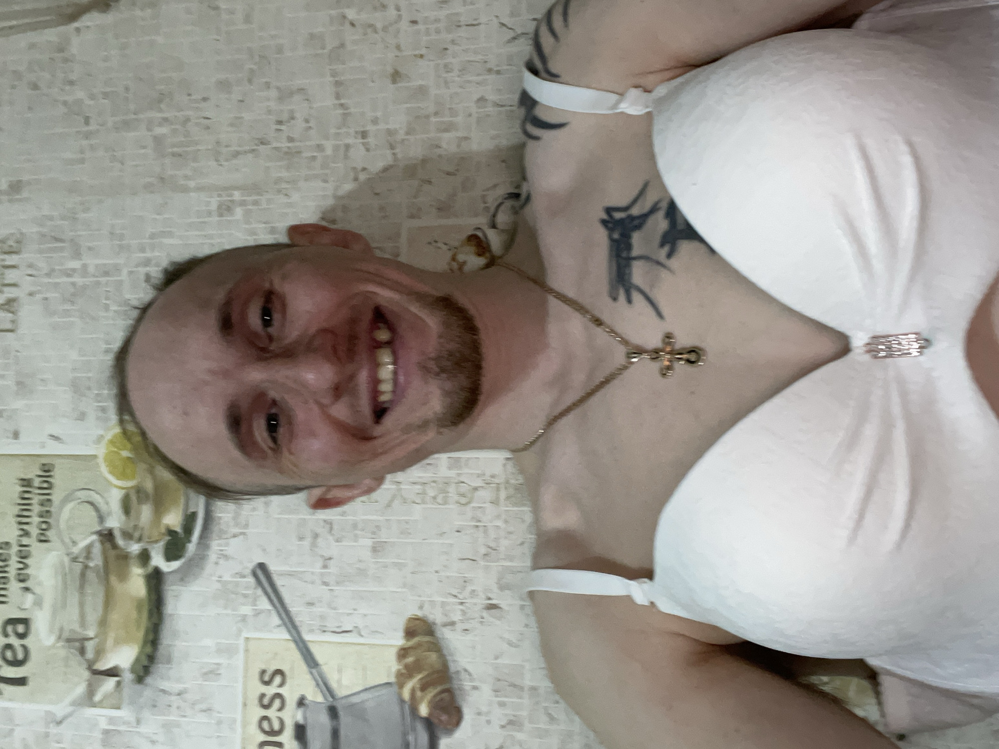 Man in white bra spotted lying in Devyatovo