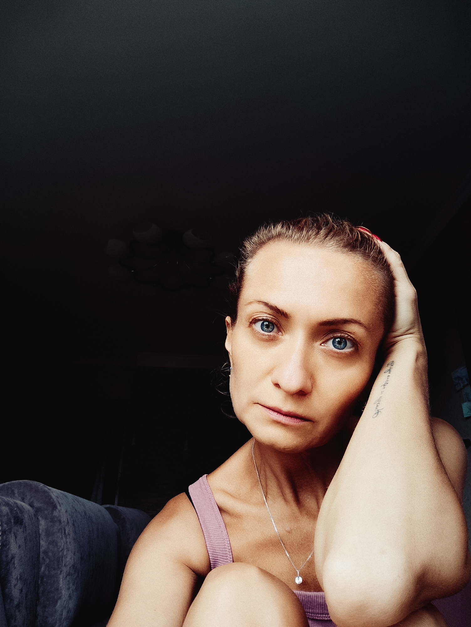 Six selfies, same Moscow location, color and B&W variations