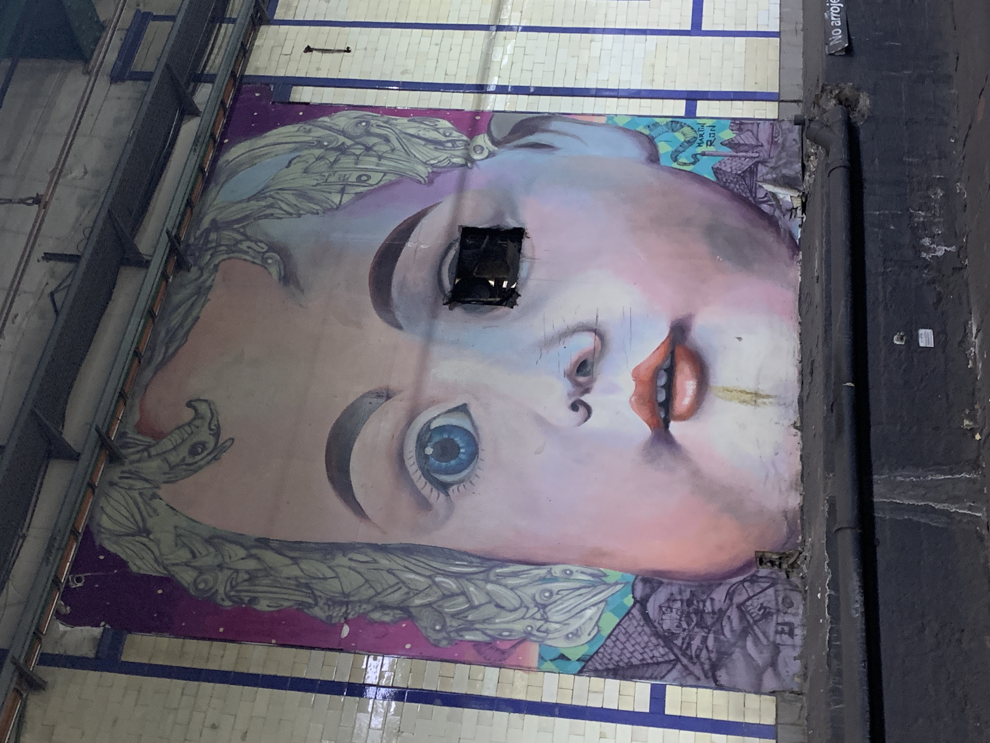 Street art mural spotted in Buenos Aires underground location