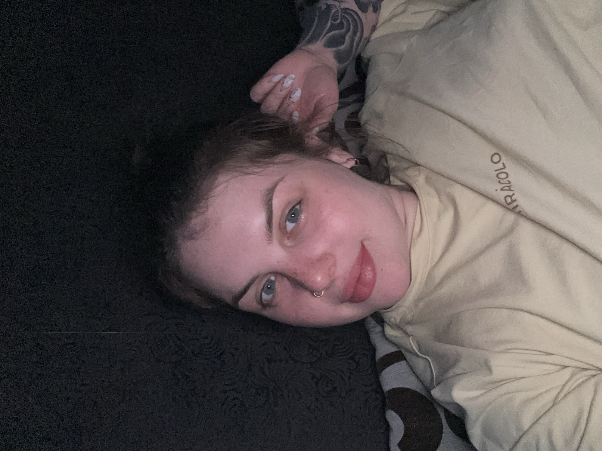 Woman photographed resting indoors in Chornomorskoe, Ukraine