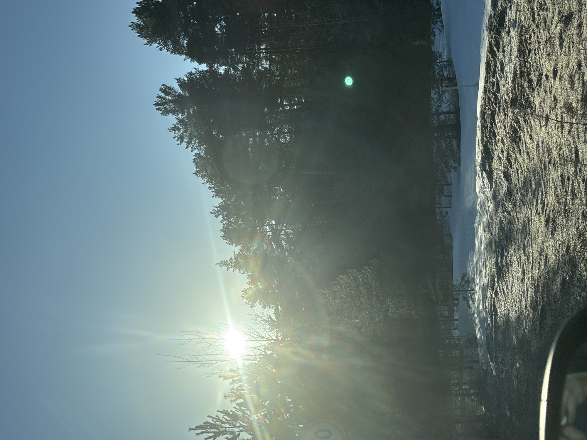 Bright sunny day creates lens flare in Chaikovsky Russia