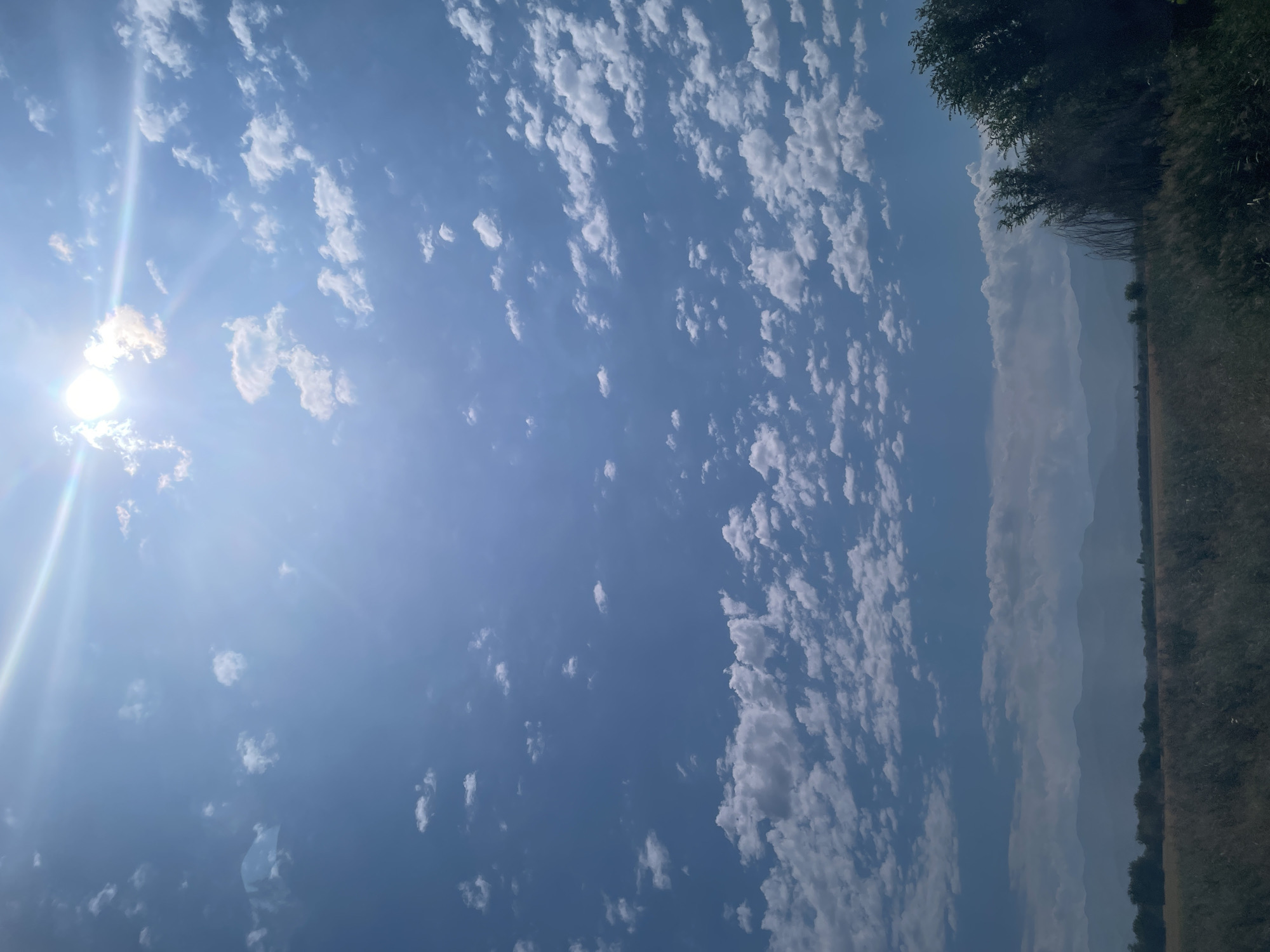 Clear summer sky stretches over the Kazakhstani landscape