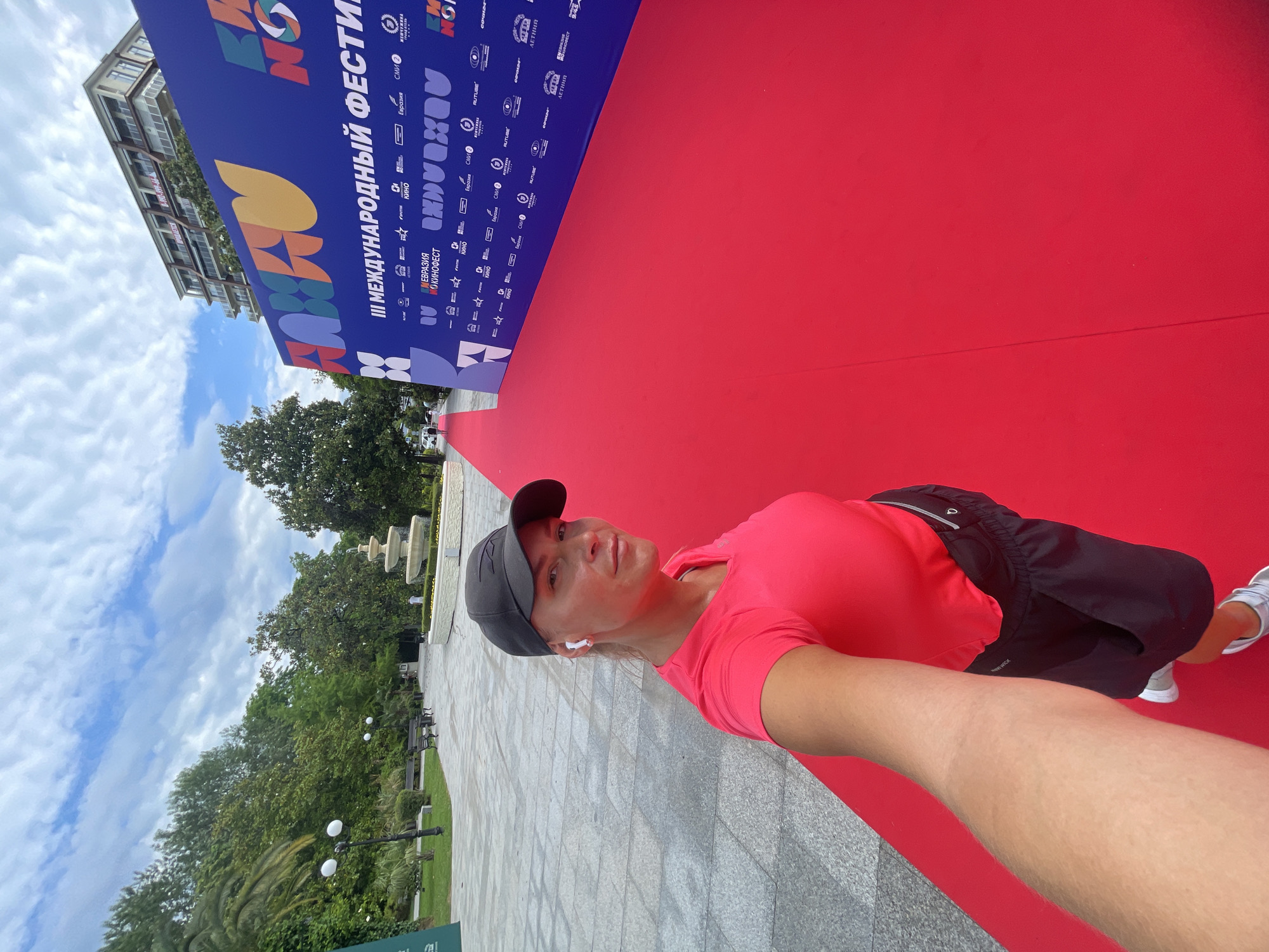 Running and exploring a park promenade in Sochi