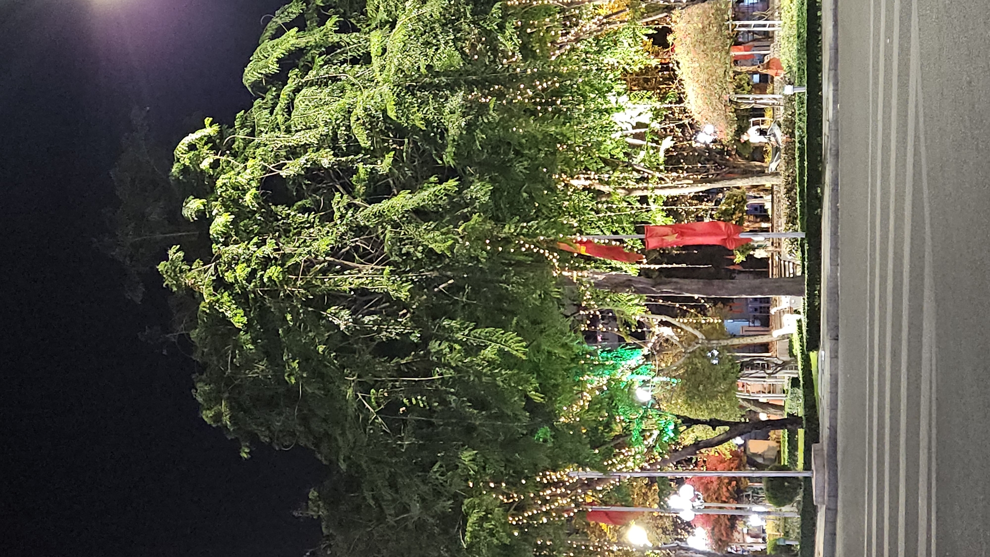 Nighttime street scene captured in Nha Trang, Vietnam