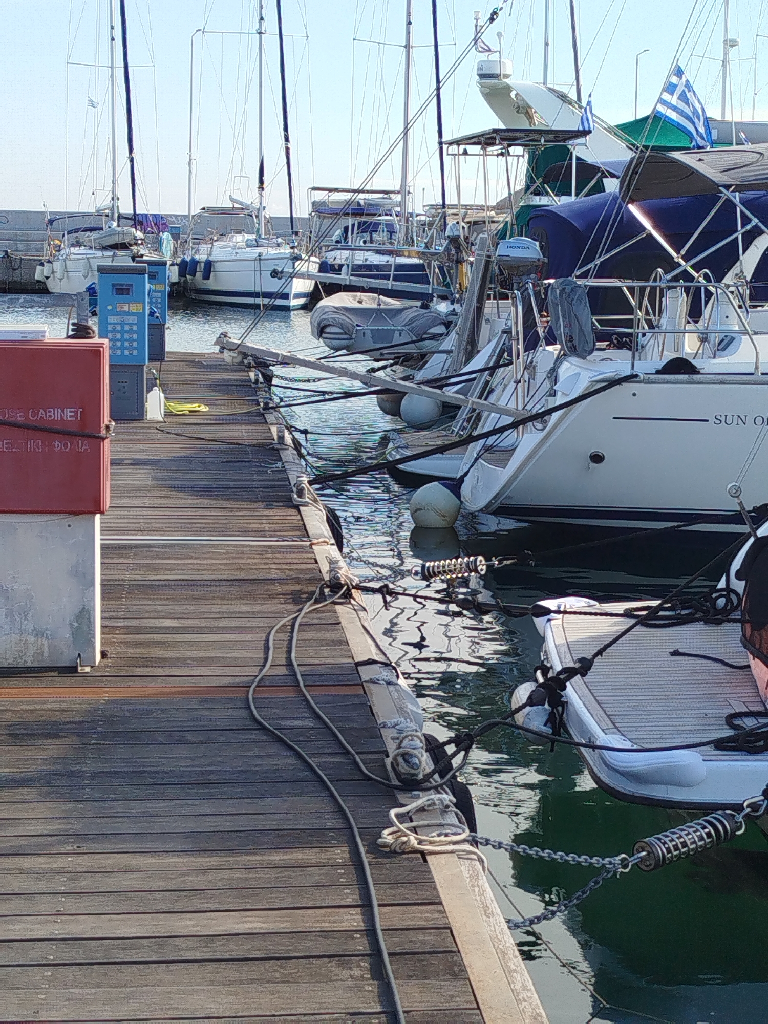 Quiet afternoon captured at Greek harbor in Sithonia