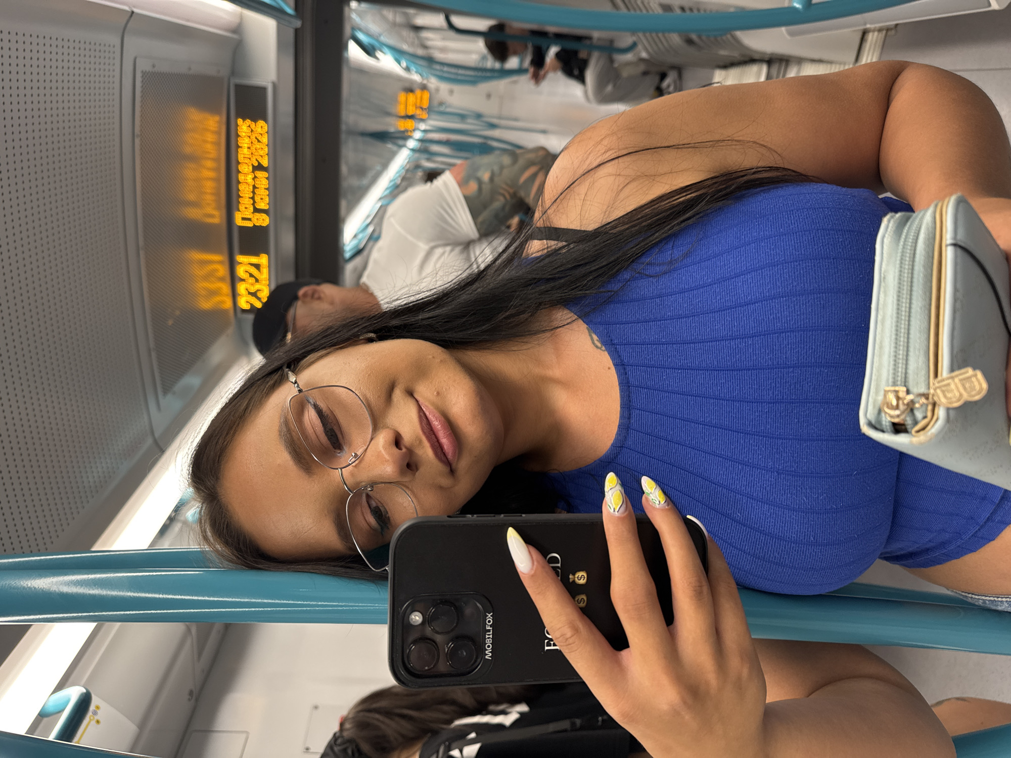Sofia metro passengers capture selfie moments during evening commute