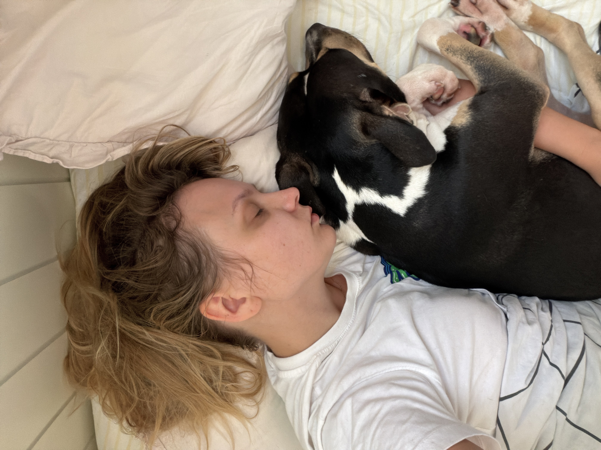 Morning routine captured: sleeping with dog, breakfast in Tel Aviv