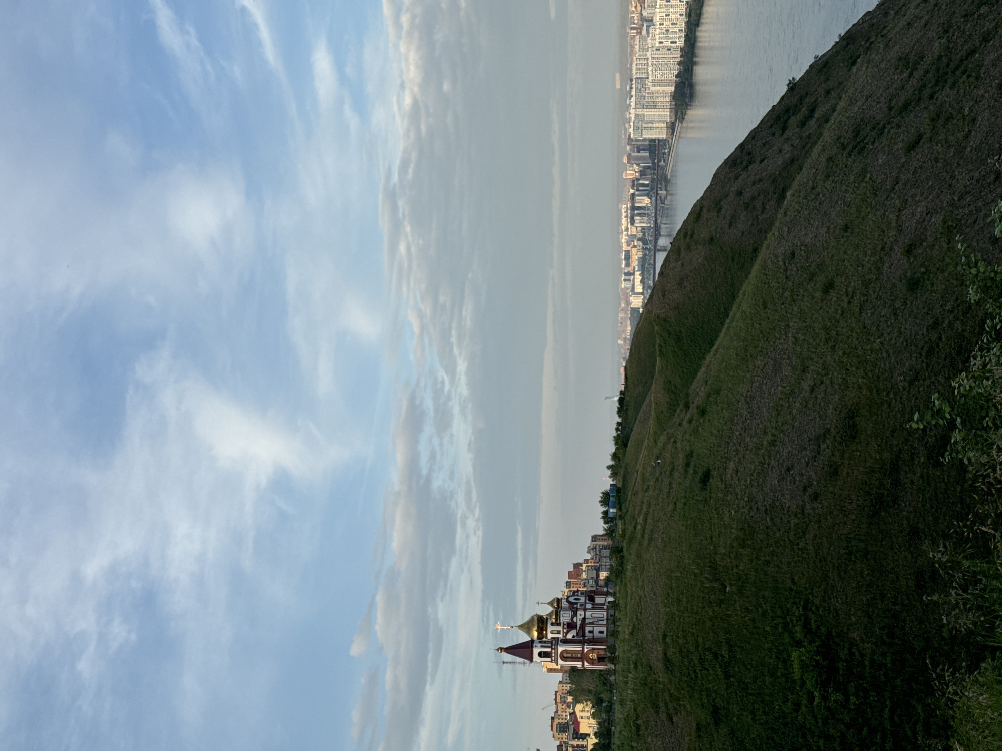 Hillside views over the Yenisei River and Krasnoyarsk cityscape