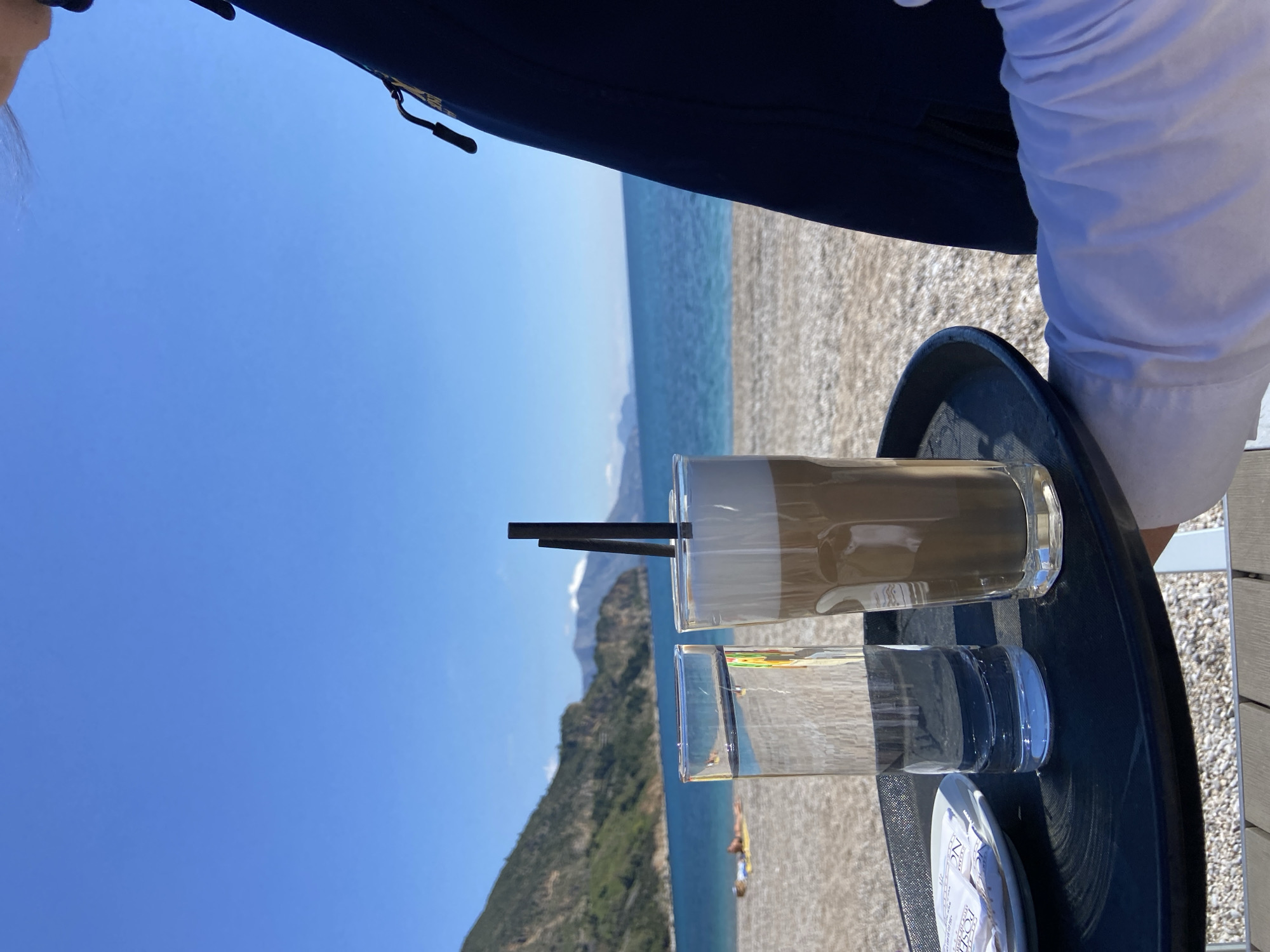 Leisurely morning at Montenegrin beachside restaurant captured in detail