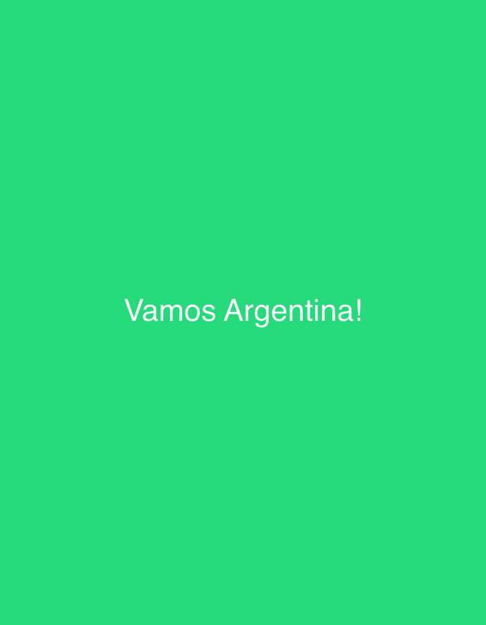 Argentina soccer cheer appears on a green digital screen