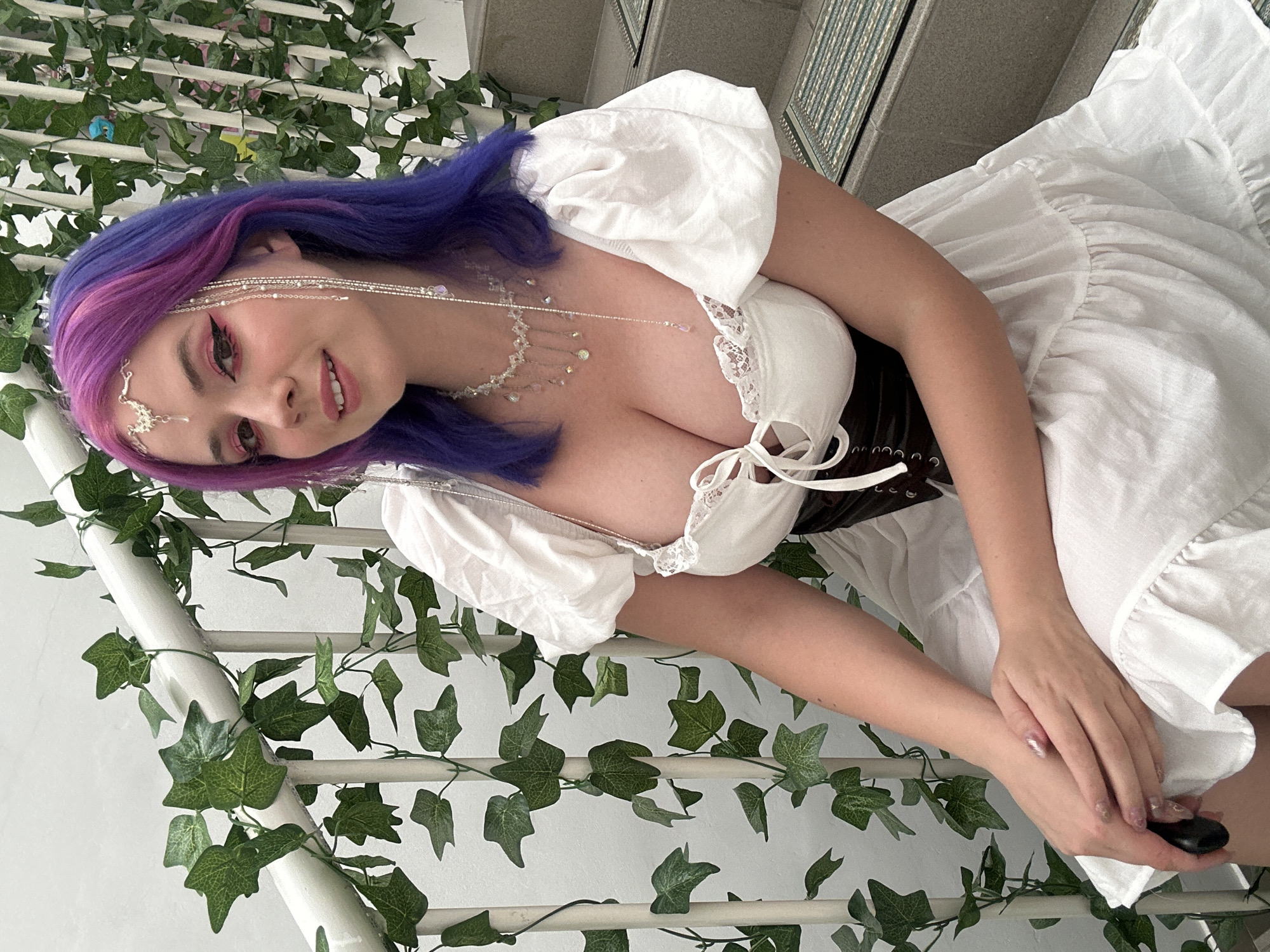 Costumed woman poses for photoshoot near Zagreb landmarks