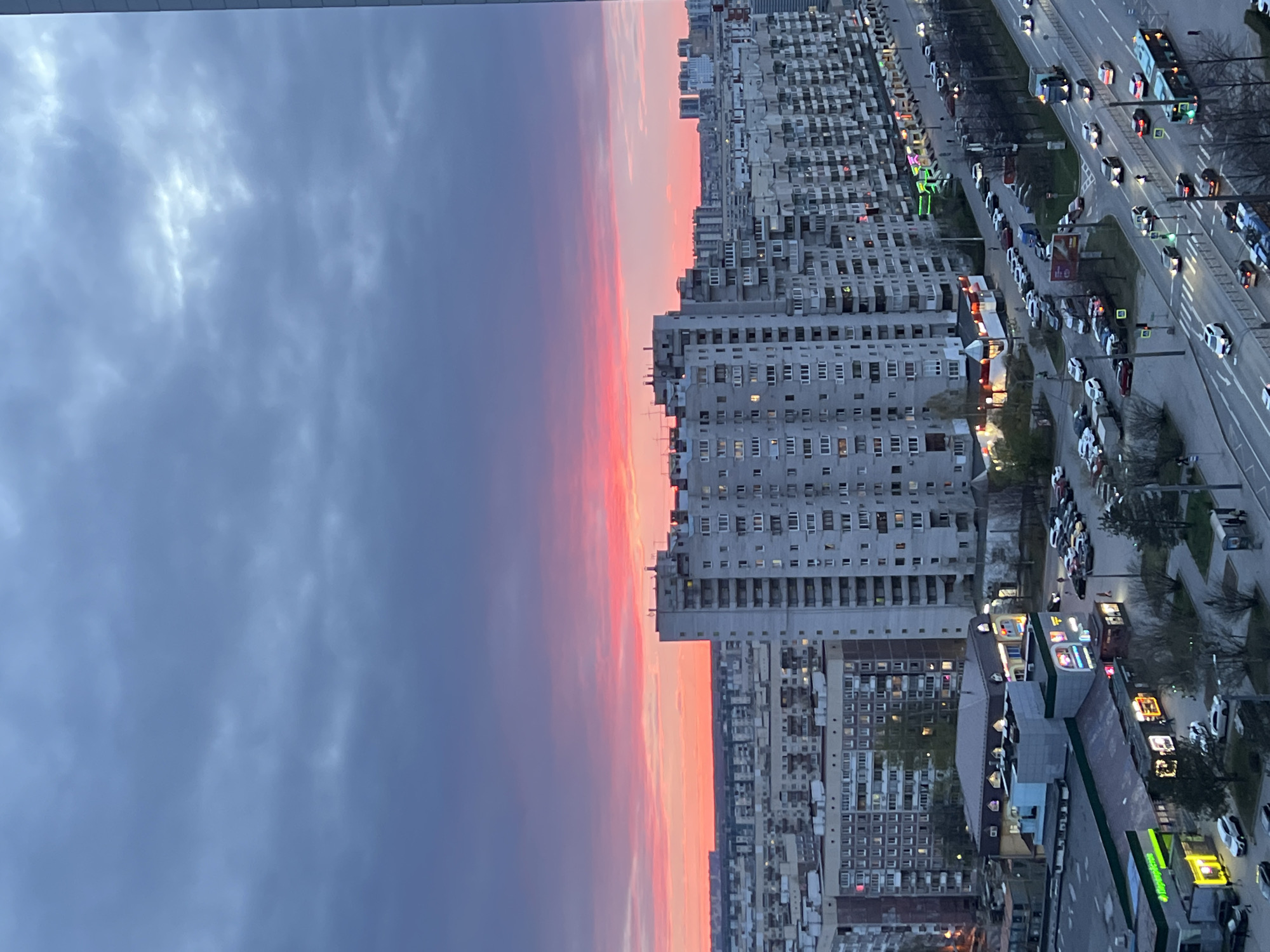 Twilight panorama captured over Saint Petersburg cityscape