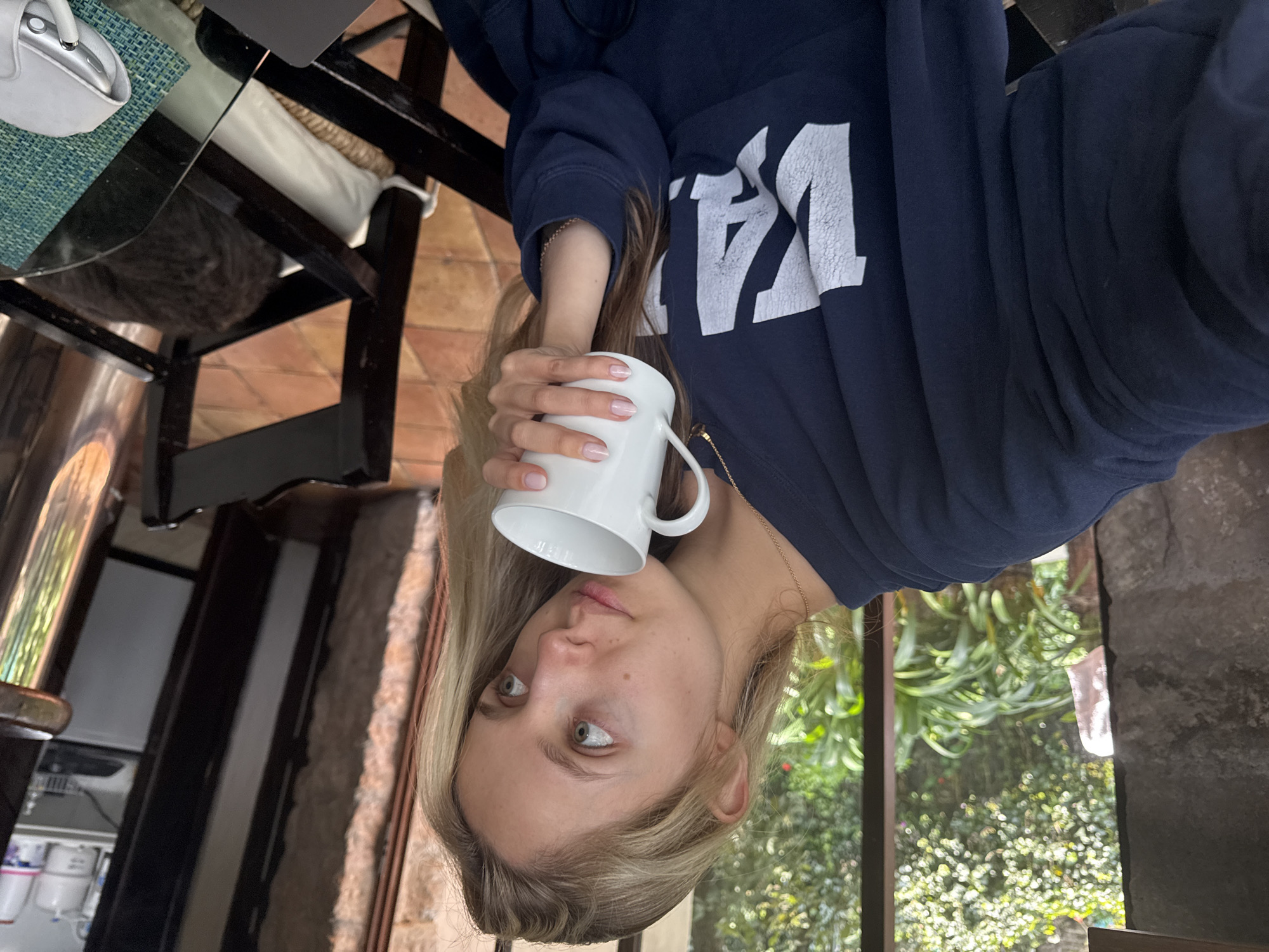 Relaxed afternoon with tea and a sleeping cat, Mexico City