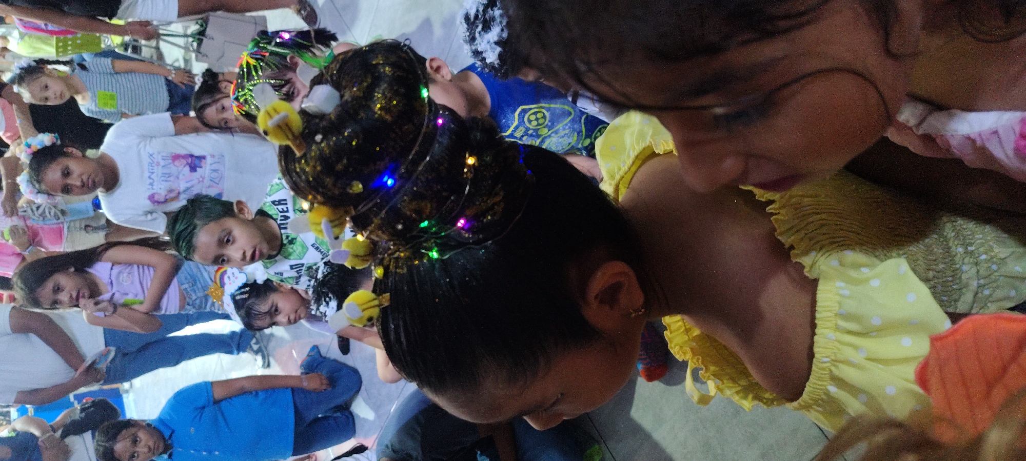 Children's gathering with decorations documented in Cuernavaca