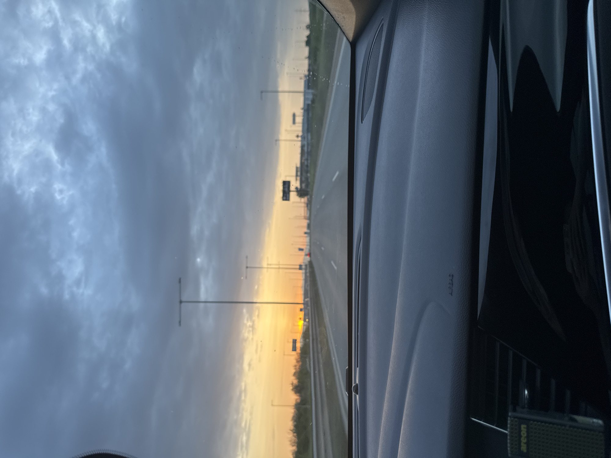 Dawn highway travel documented near Sofia, Bulgaria