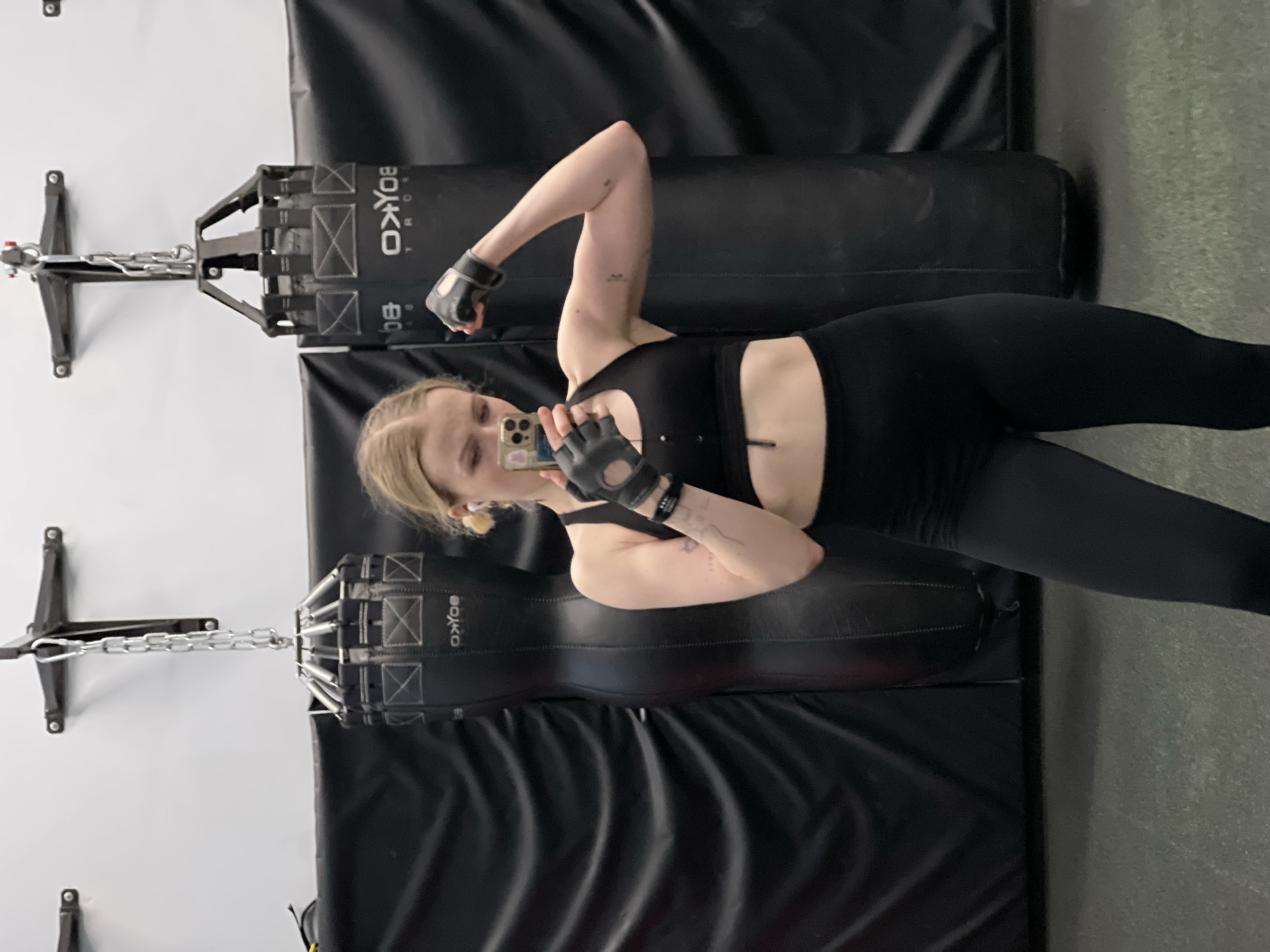 Woman completes boxing and cardio workout session in Khimki gym