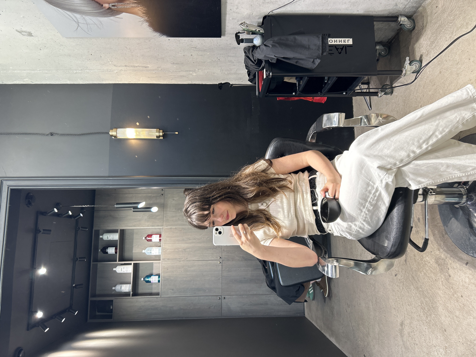 Selfie session in a Saint Petersburg salon chair