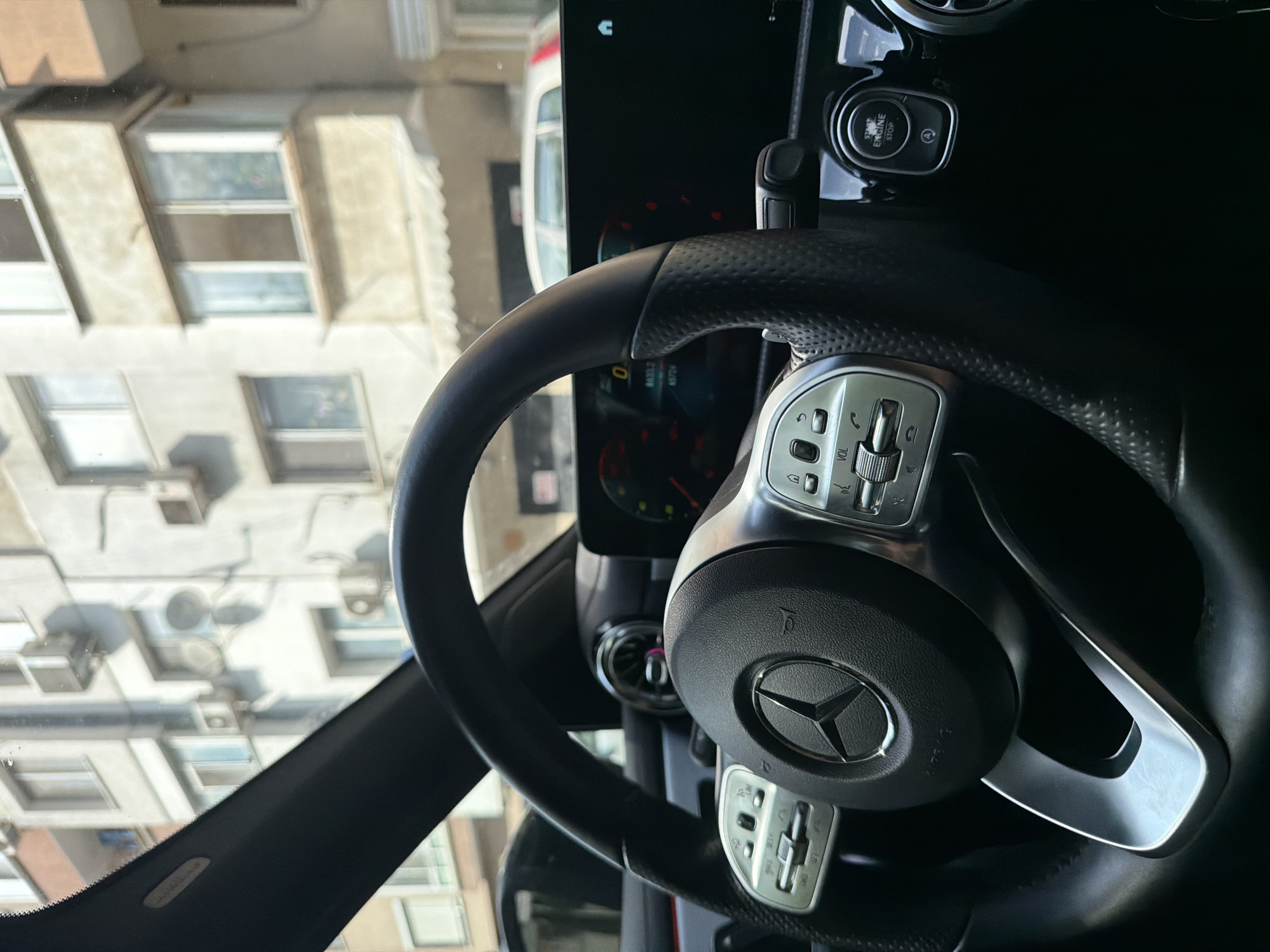 Person documented inside Mercedes-Benz in Varna, Bulgaria