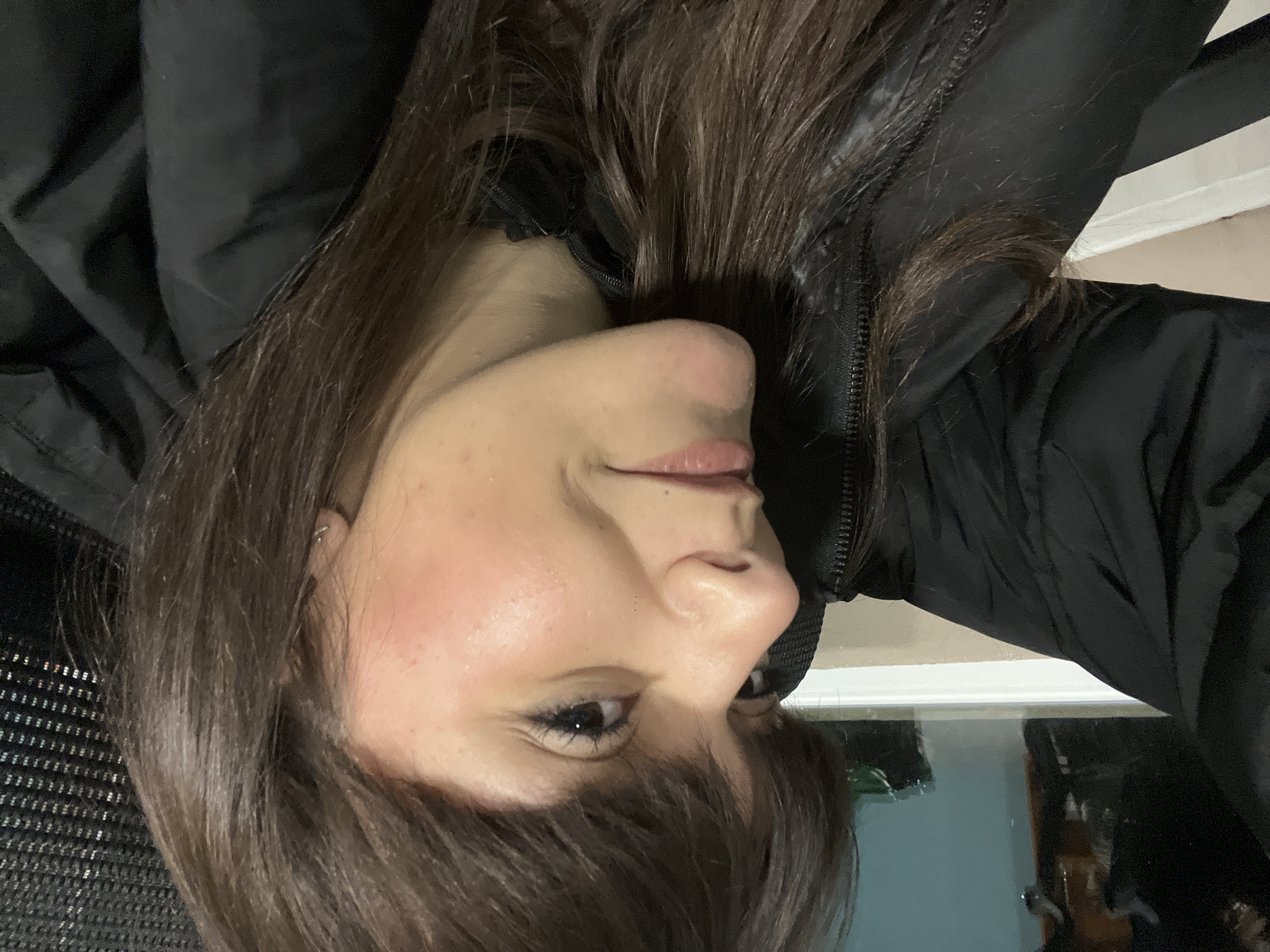 Woman photographed smiling in upside-down shot in Korten, Bulgaria