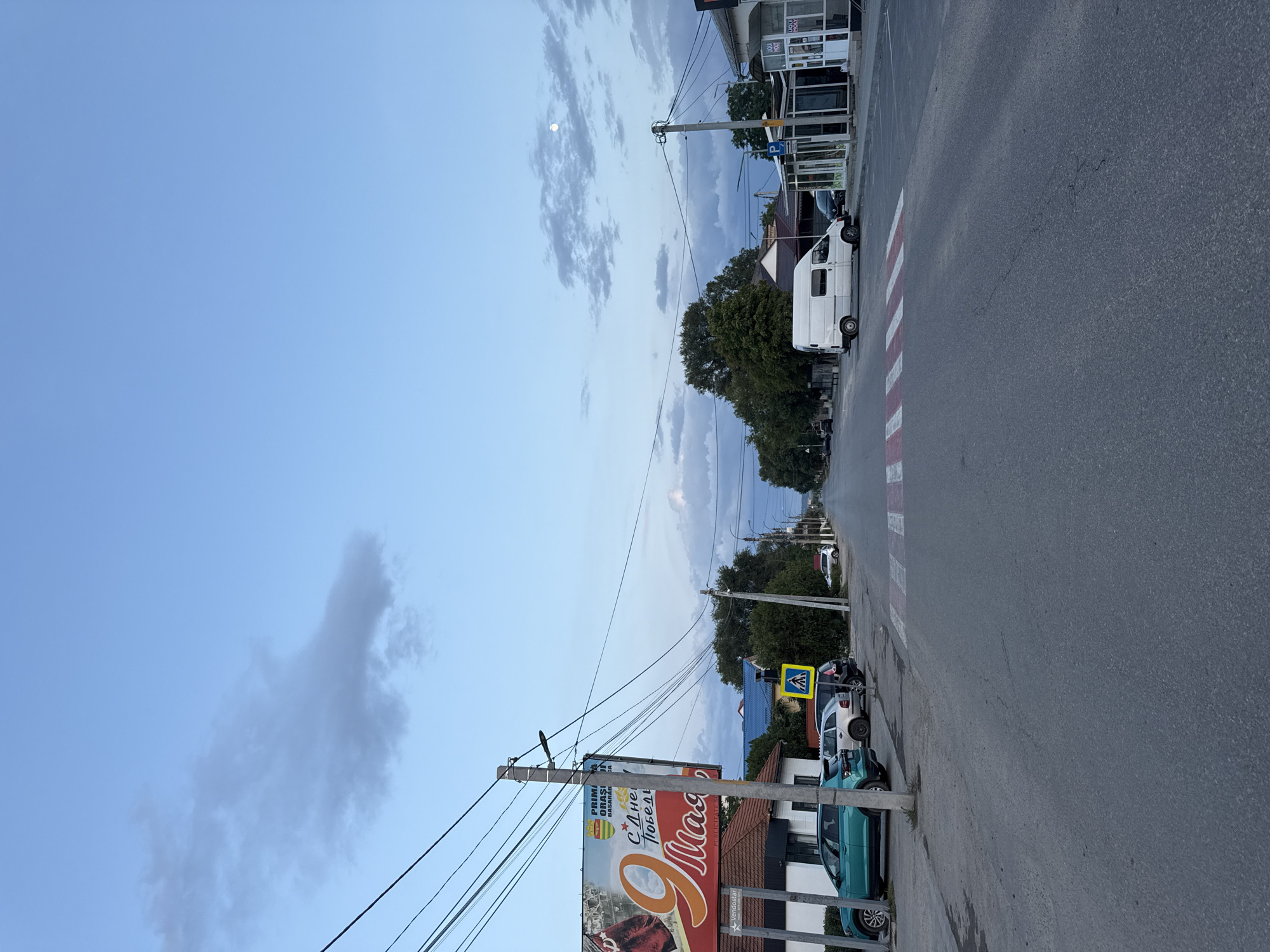 Evening grocery run in Basarabeasca under a summer sunset