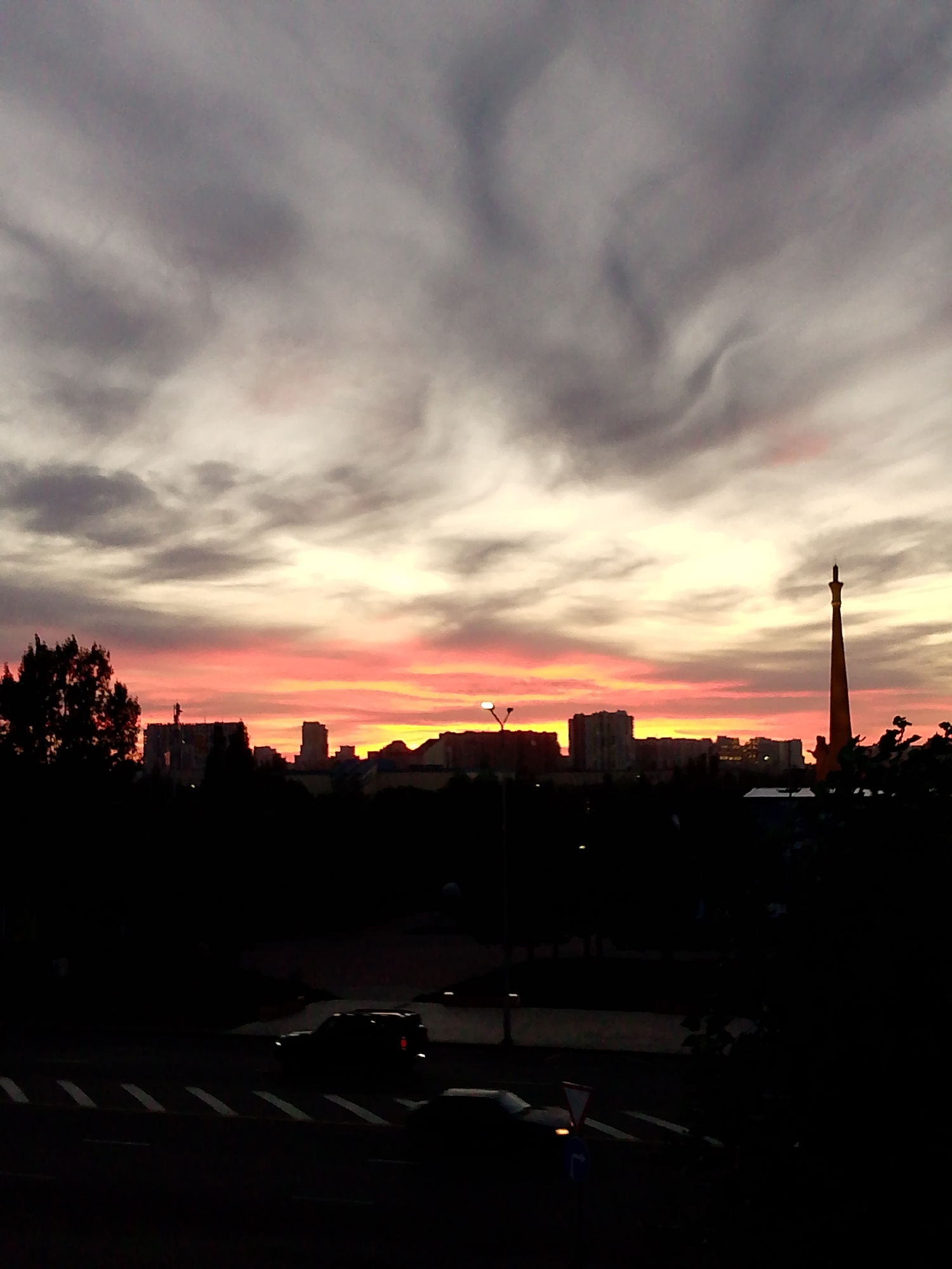 Sunset stroll and watermelon in Astana, summer evening