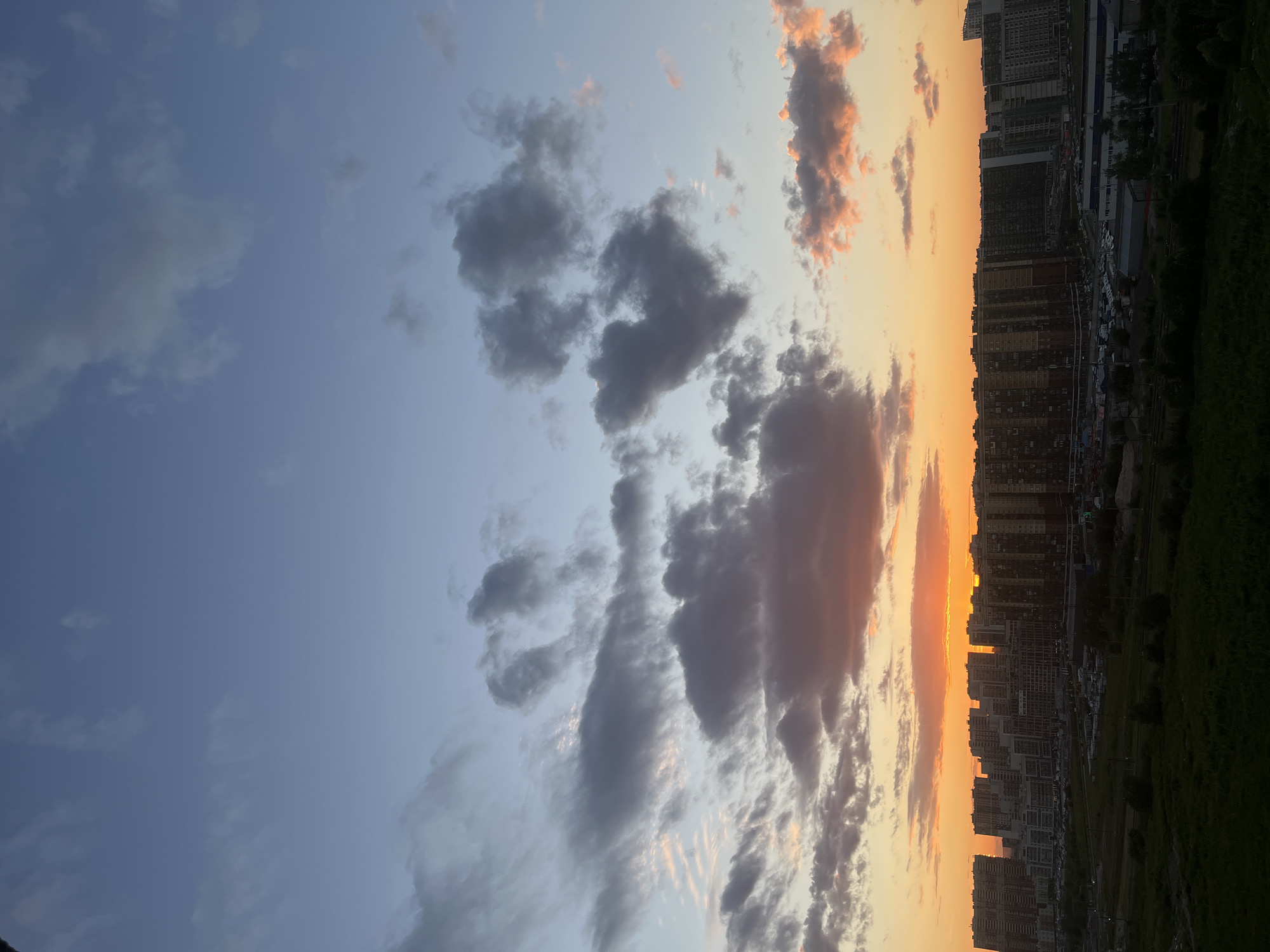 Golden sunset settles over Saint Petersburg's rooftops