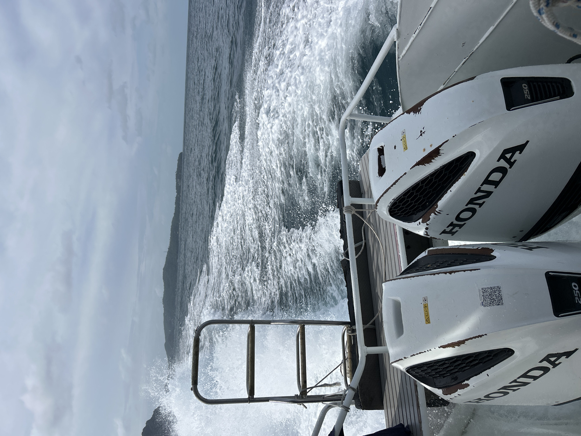 Boat ride through Ao Nang's karst waters with a travel post graphic