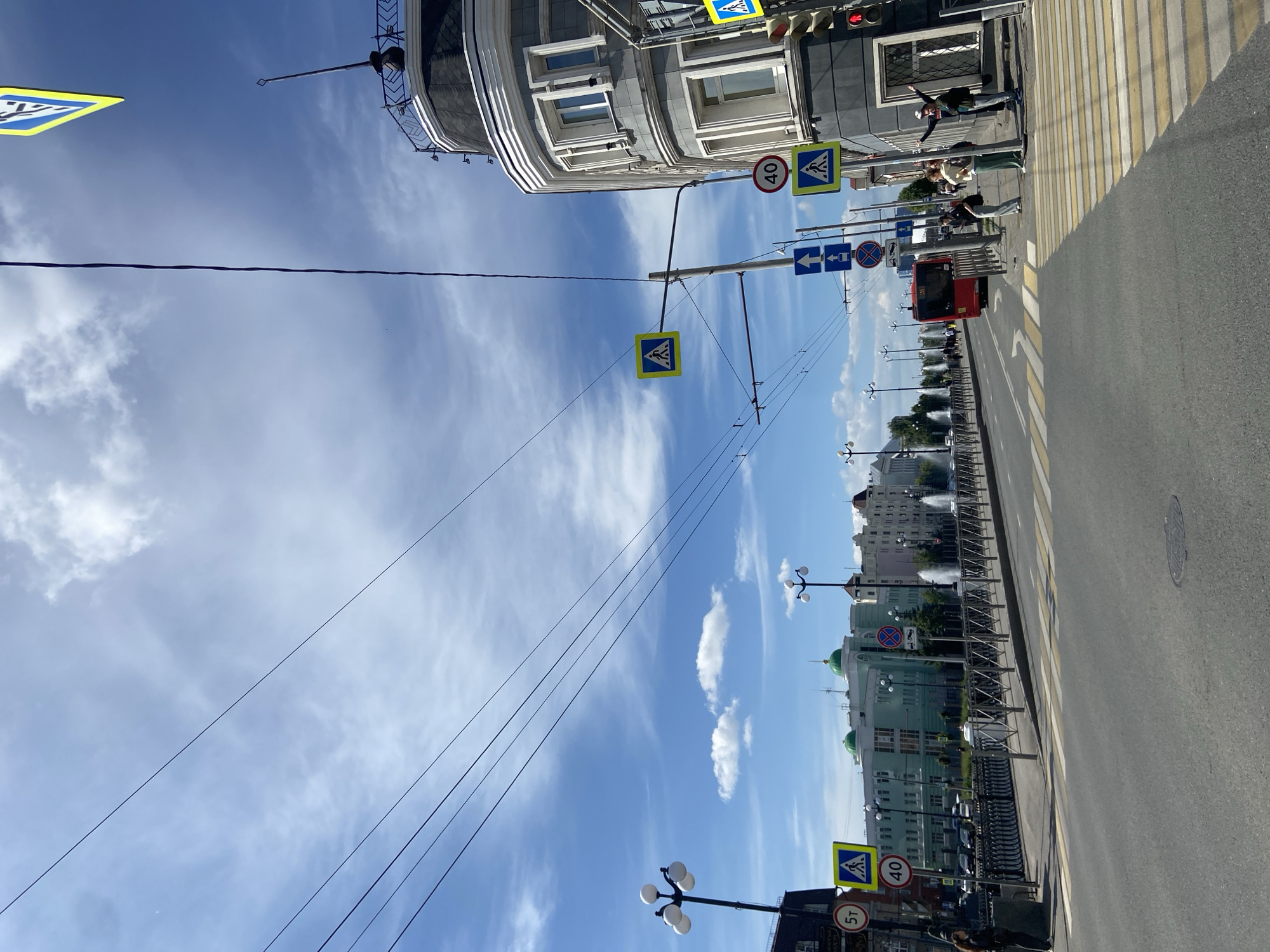 Sunny morning street life documented across central Kazan, Russia