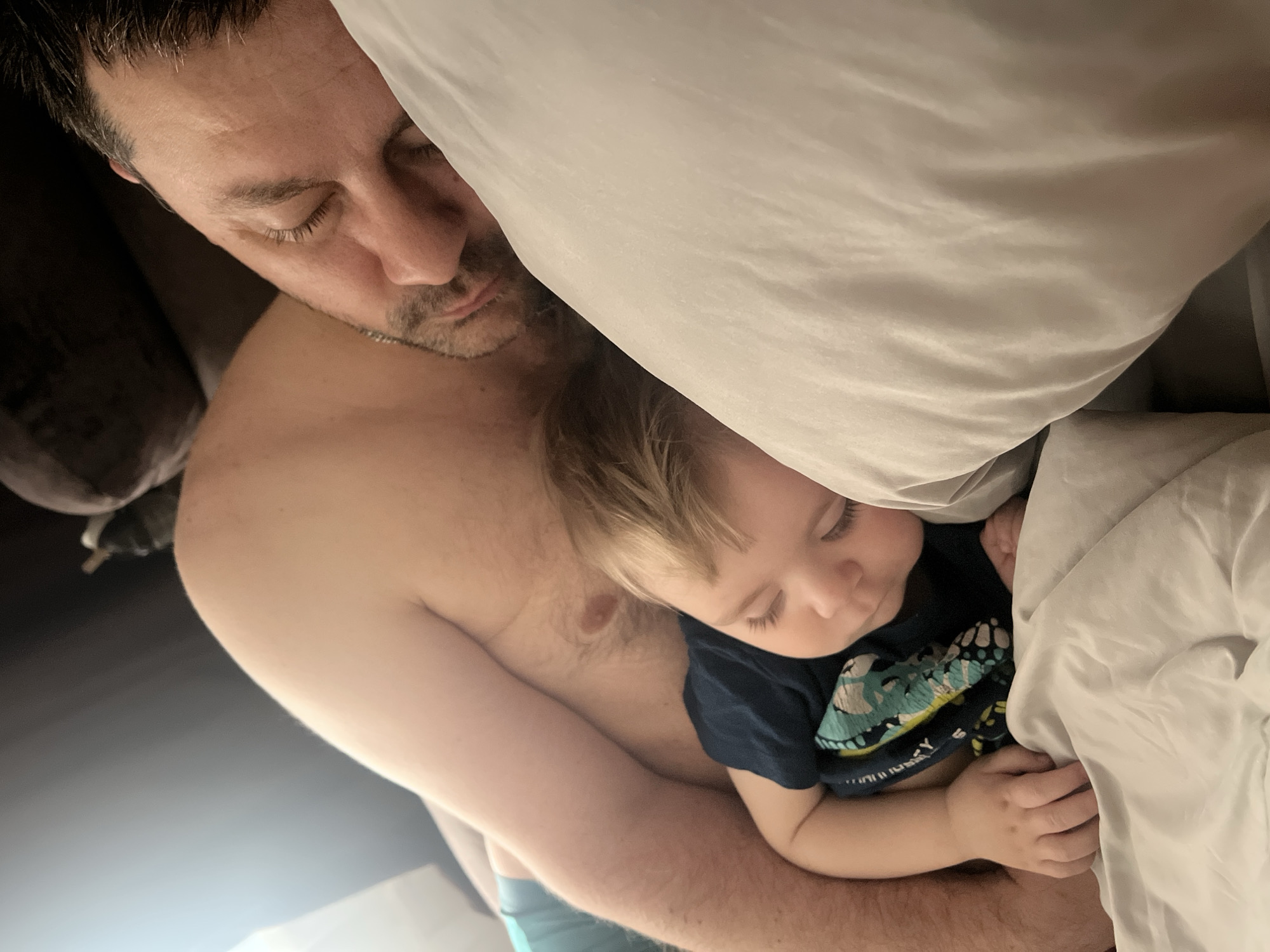 Woman and child photographed in domestic setting, Noviy Russia