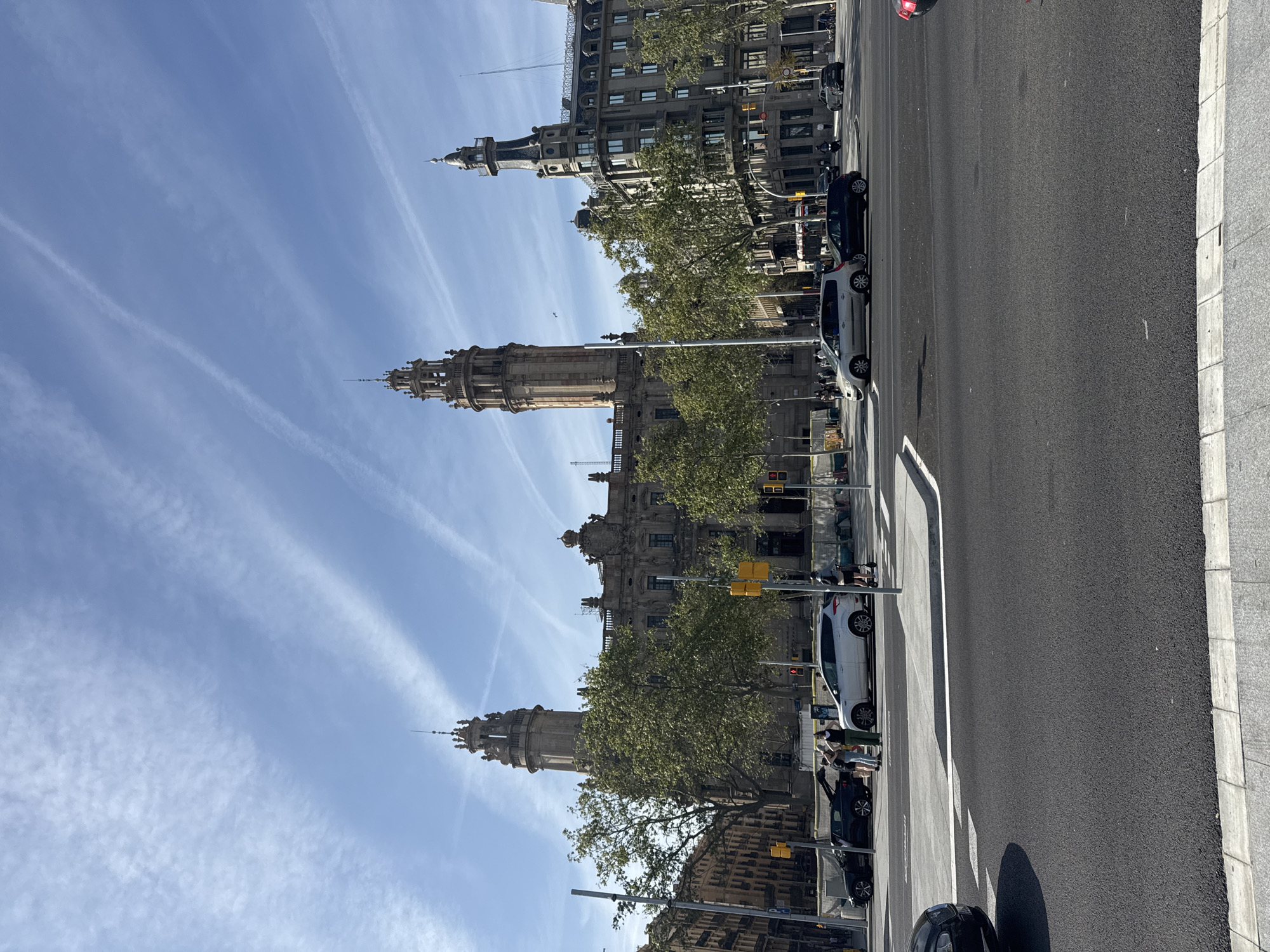 Street scene documented on Barcelona's Passeig de Colom thoroughfare