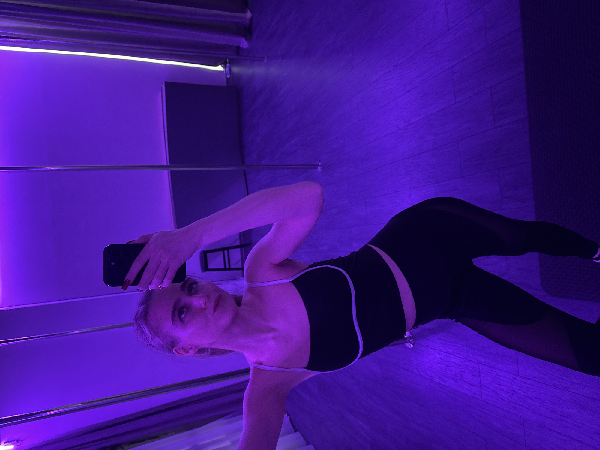 Dance studio selfies and pole practice session captured