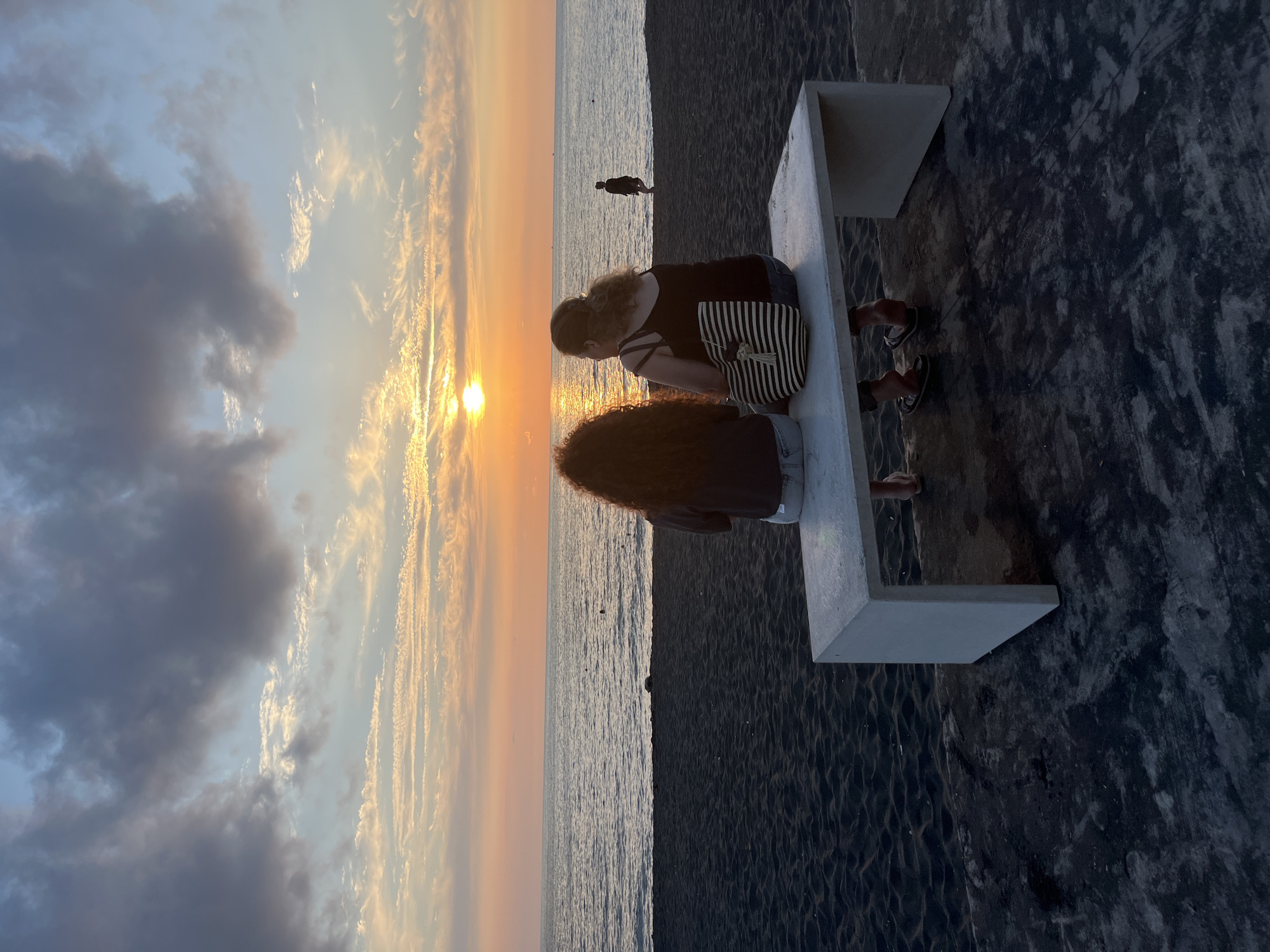 Sunset scenes on Ureki's black sand beach, Black Sea