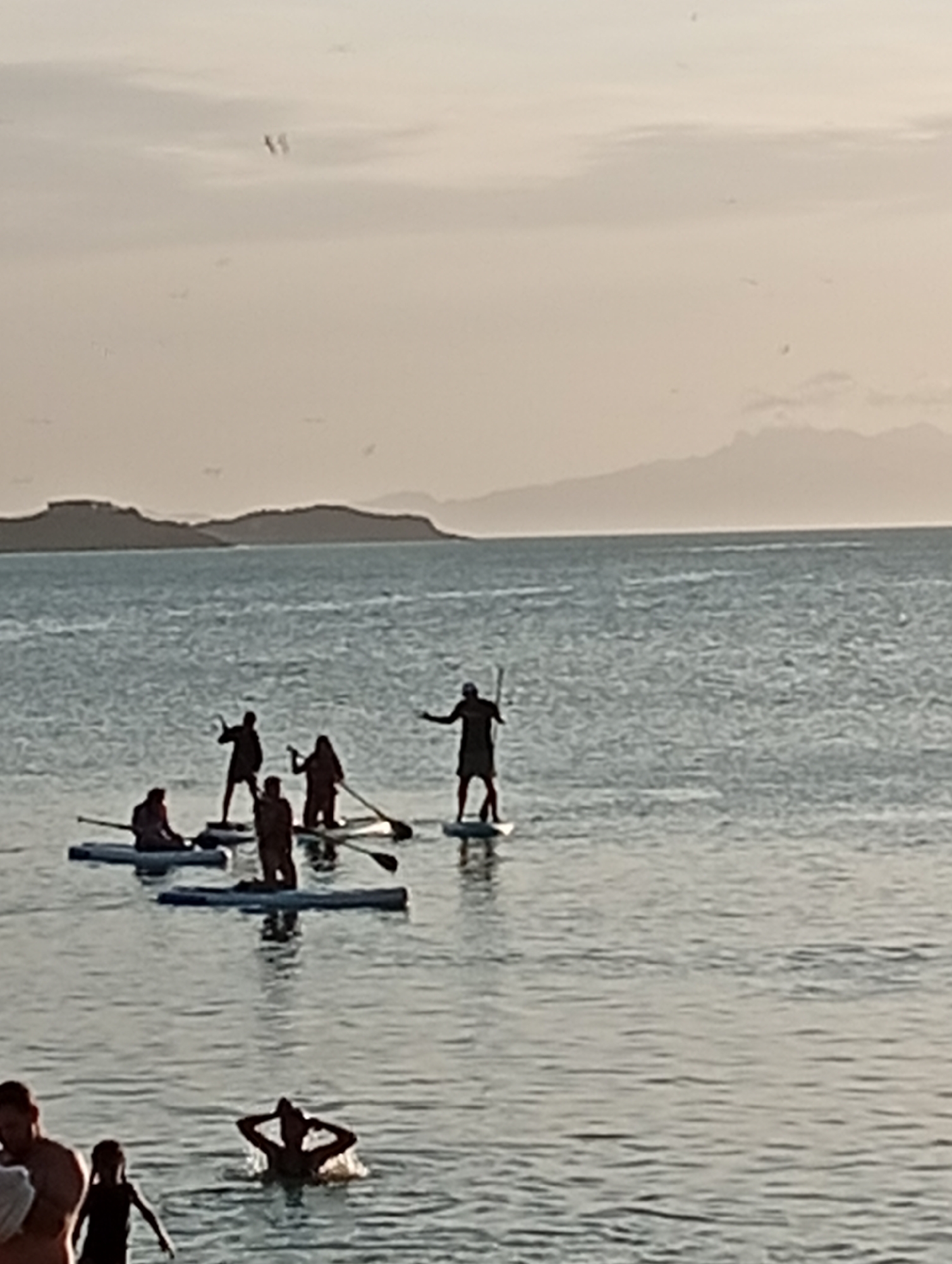 Evening paddleboarding session captured in Juan Griego coastal waters