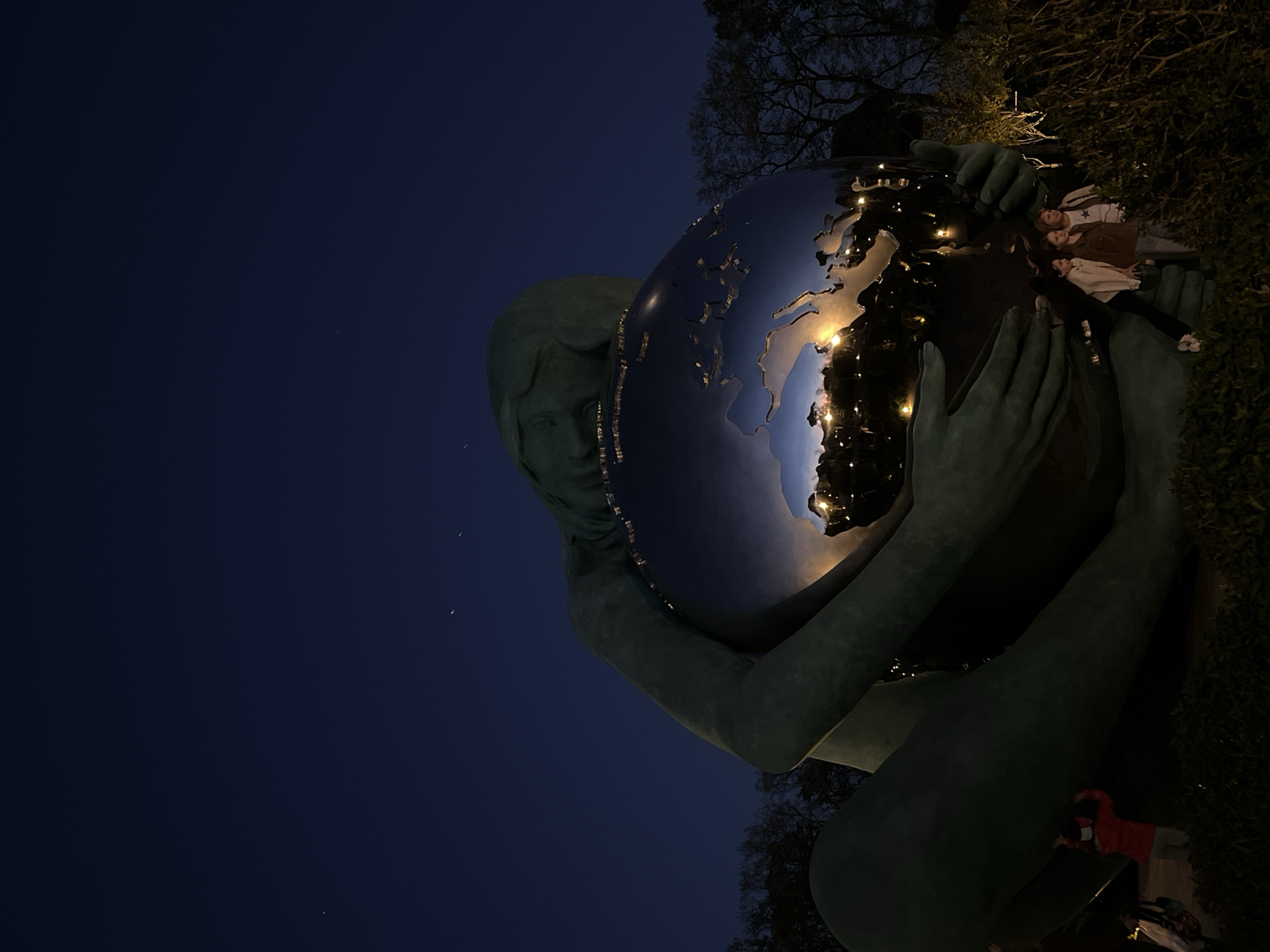 Evening gathering documented at Earth Keeper statue in Krasnodar