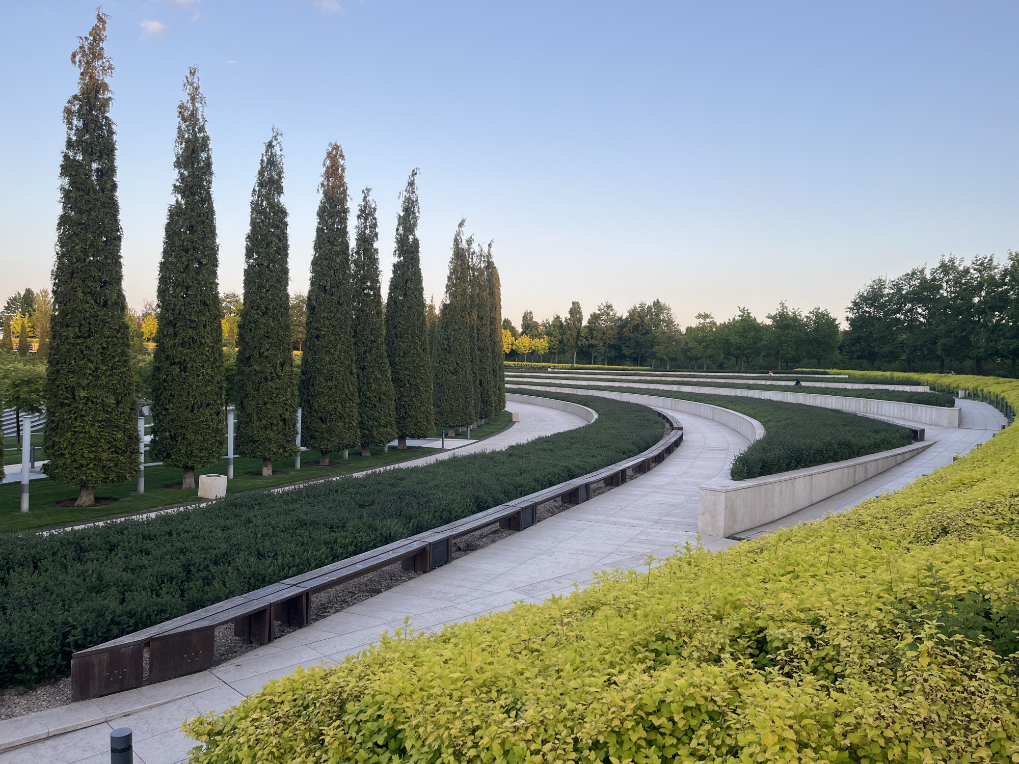 Afternoon stroll through Galitsky Park captures art installations, spring blooms